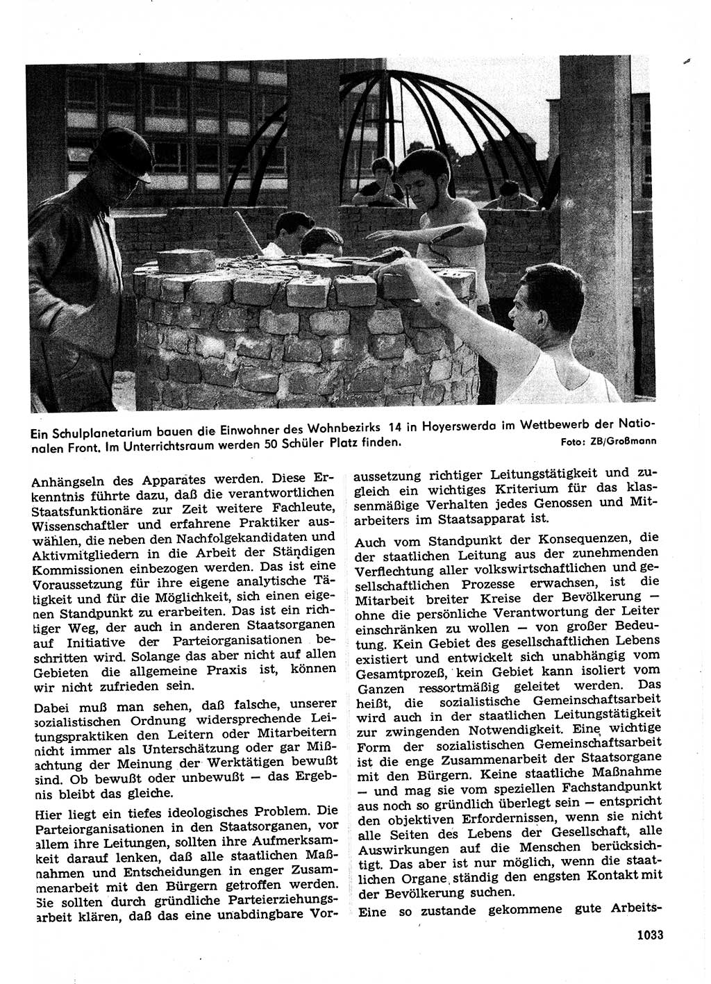 Neuer Weg (NW), Organ des Zentralkomitees (ZK) der SED (Sozialistische Einheitspartei Deutschlands) für Fragen des Parteilebens, 22. Jahrgang [Deutsche Demokratische Republik (DDR)] 1967, Seite 1033 (NW ZK SED DDR 1967, S. 1033)