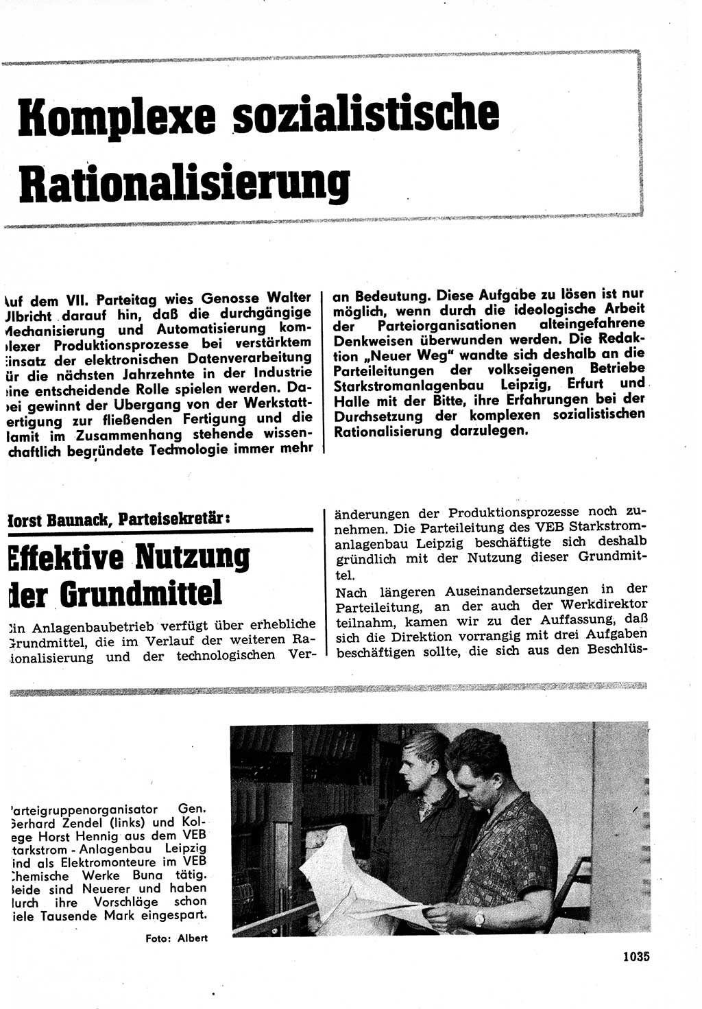 Neuer Weg (NW), Organ des Zentralkomitees (ZK) der SED (Sozialistische Einheitspartei Deutschlands) für Fragen des Parteilebens, 22. Jahrgang [Deutsche Demokratische Republik (DDR)] 1967, Seite 1035 (NW ZK SED DDR 1967, S. 1035)