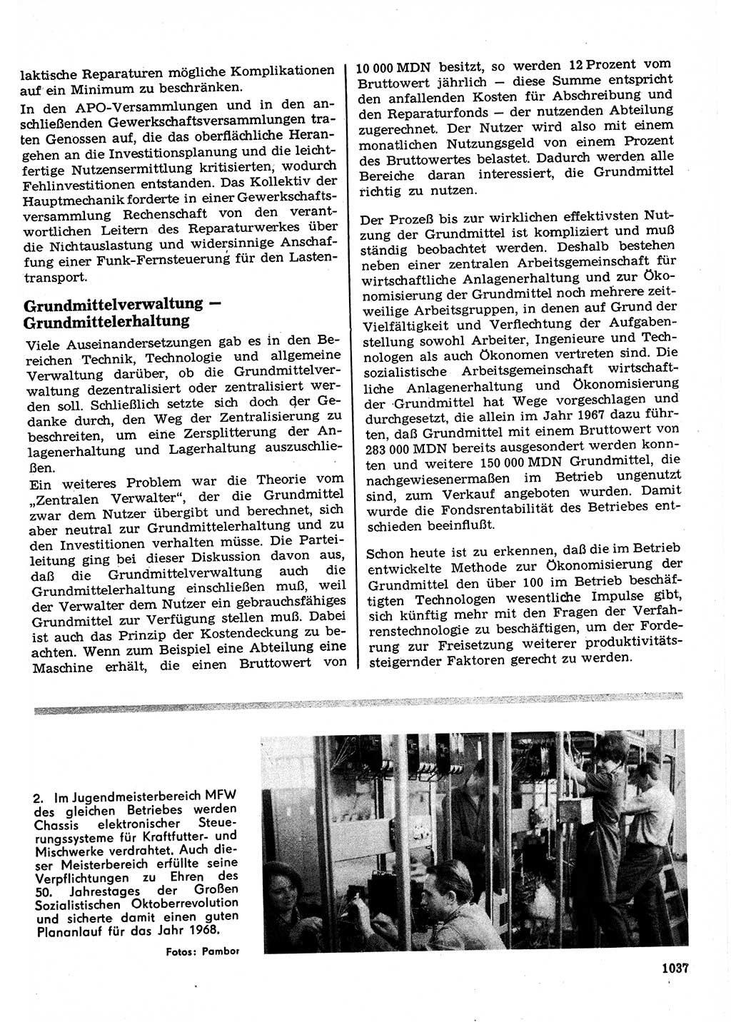 Neuer Weg (NW), Organ des Zentralkomitees (ZK) der SED (Sozialistische Einheitspartei Deutschlands) für Fragen des Parteilebens, 22. Jahrgang [Deutsche Demokratische Republik (DDR)] 1967, Seite 1037 (NW ZK SED DDR 1967, S. 1037)
