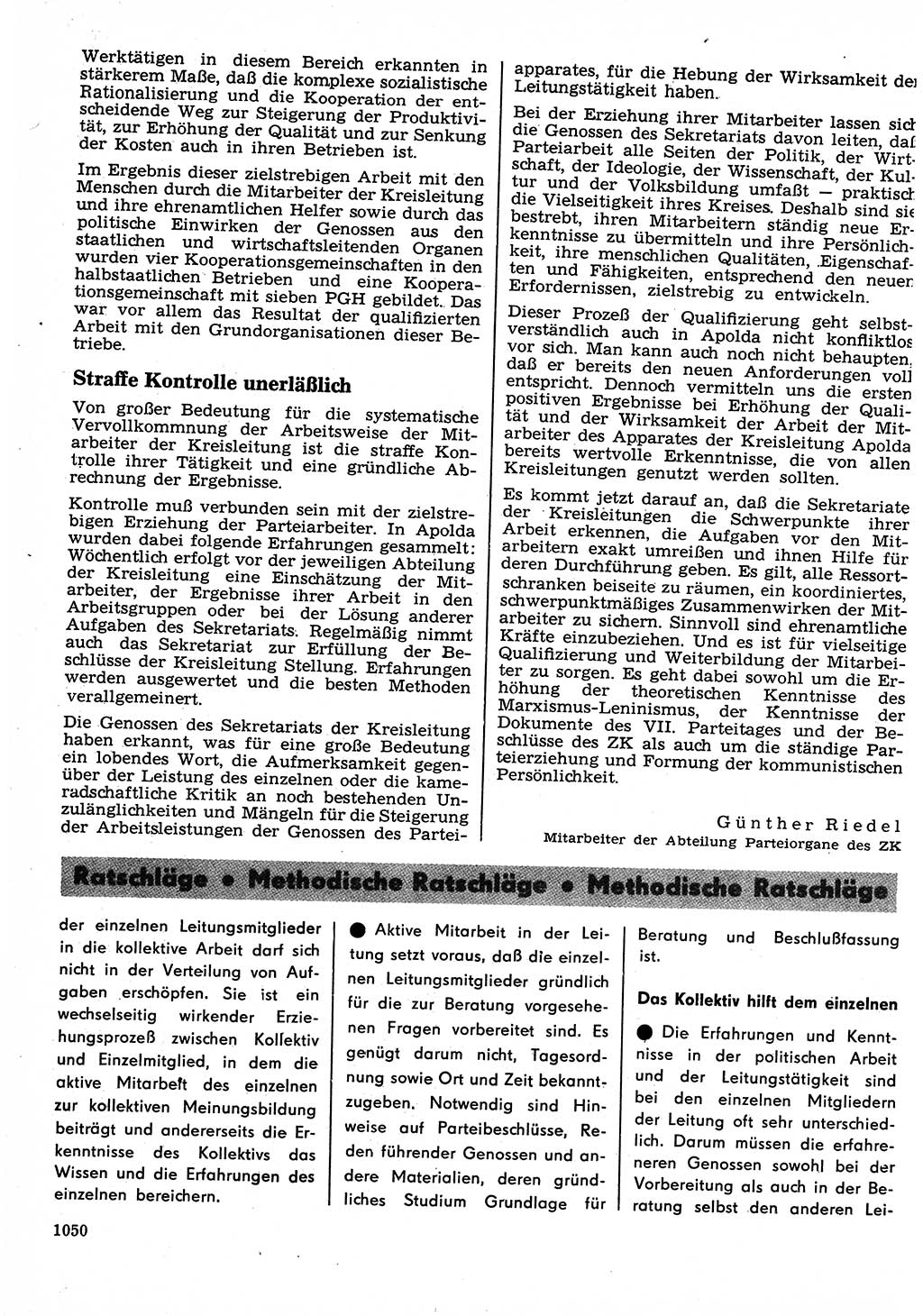 Neuer Weg (NW), Organ des Zentralkomitees (ZK) der SED (Sozialistische Einheitspartei Deutschlands) für Fragen des Parteilebens, 22. Jahrgang [Deutsche Demokratische Republik (DDR)] 1967, Seite 1050 (NW ZK SED DDR 1967, S. 1050)