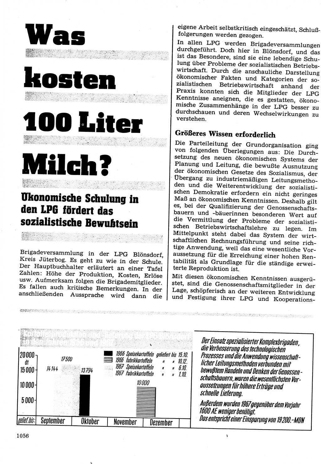 Neuer Weg (NW), Organ des Zentralkomitees (ZK) der SED (Sozialistische Einheitspartei Deutschlands) für Fragen des Parteilebens, 22. Jahrgang [Deutsche Demokratische Republik (DDR)] 1967, Seite 1056 (NW ZK SED DDR 1967, S. 1056)