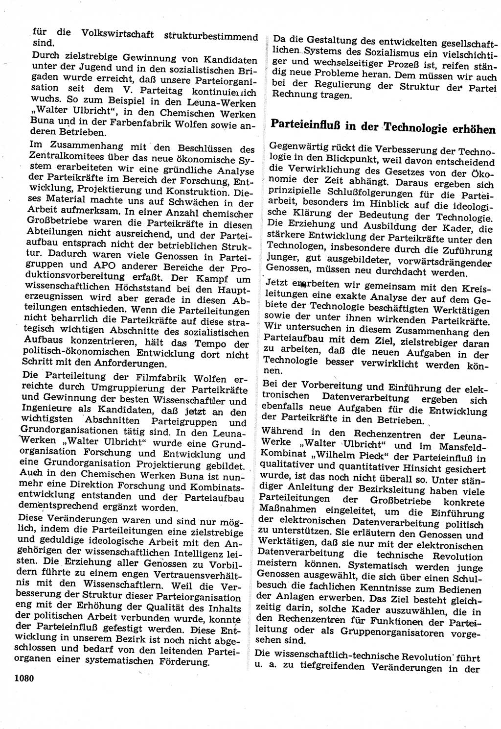 Neuer Weg (NW), Organ des Zentralkomitees (ZK) der SED (Sozialistische Einheitspartei Deutschlands) für Fragen des Parteilebens, 22. Jahrgang [Deutsche Demokratische Republik (DDR)] 1967, Seite 1080 (NW ZK SED DDR 1967, S. 1080)
