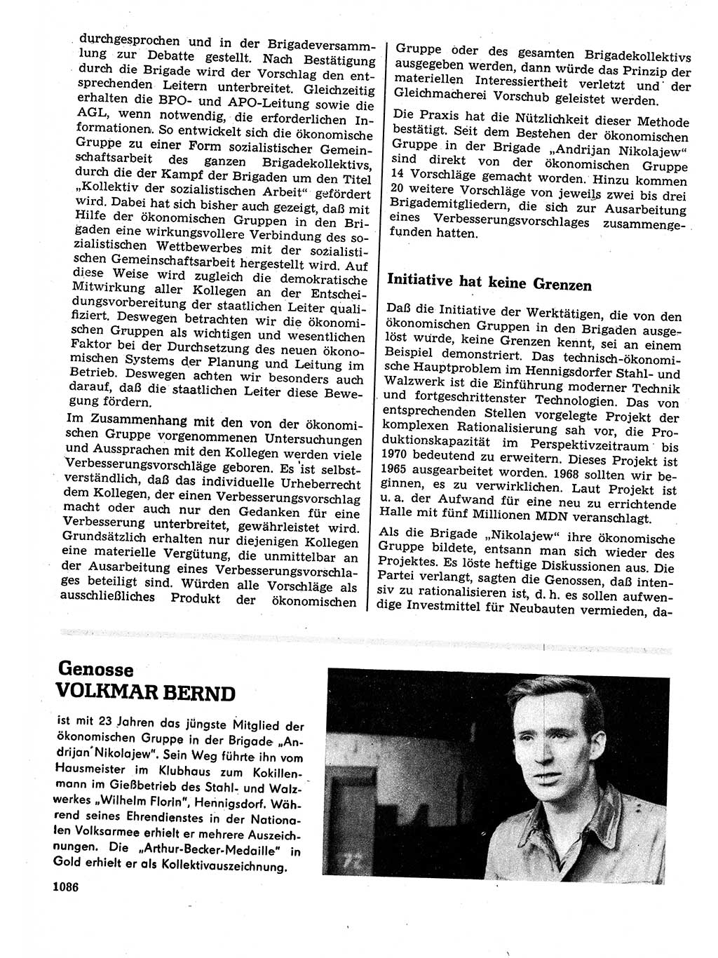 Neuer Weg (NW), Organ des Zentralkomitees (ZK) der SED (Sozialistische Einheitspartei Deutschlands) für Fragen des Parteilebens, 22. Jahrgang [Deutsche Demokratische Republik (DDR)] 1967, Seite 1086 (NW ZK SED DDR 1967, S. 1086)