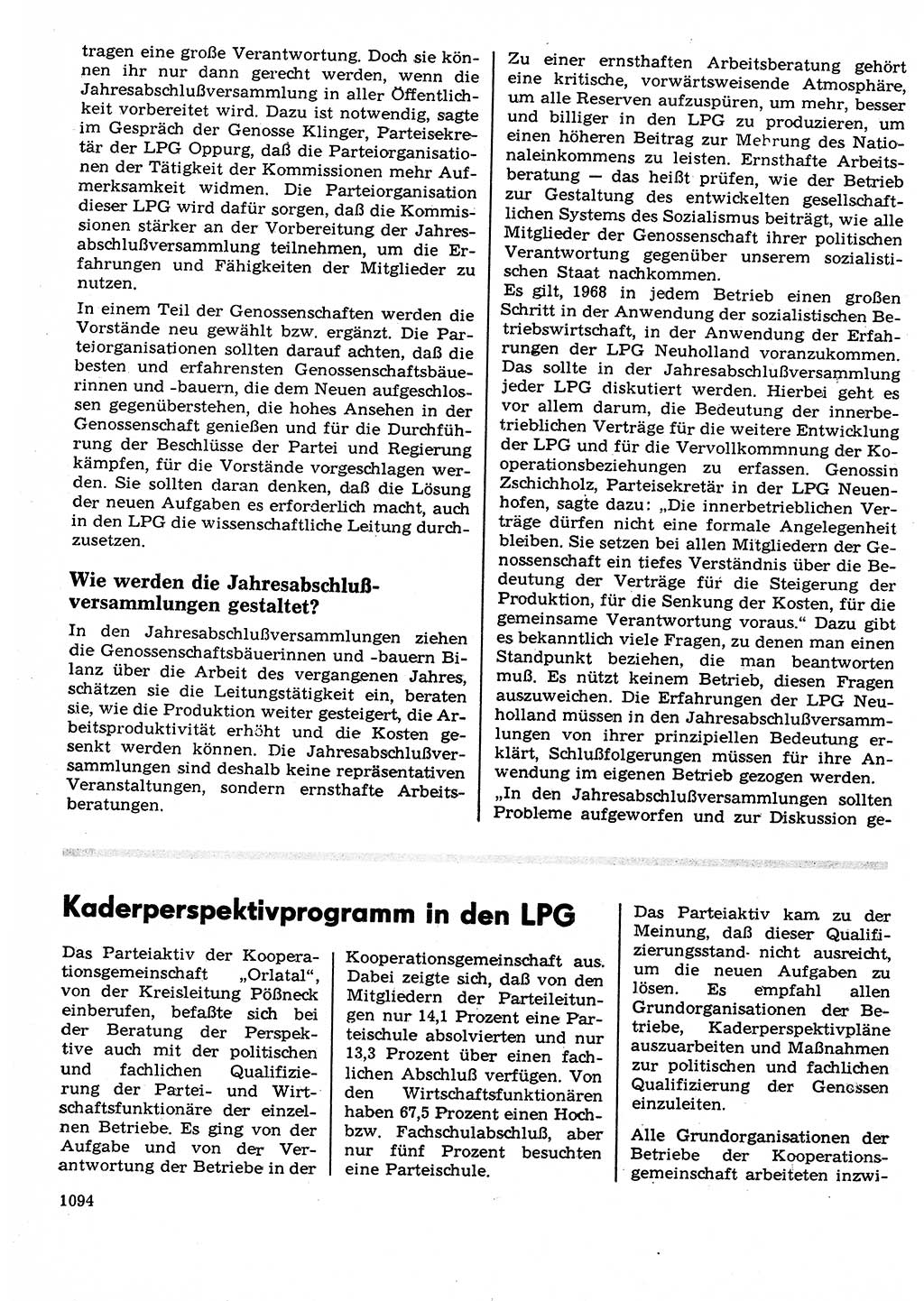 Neuer Weg (NW), Organ des Zentralkomitees (ZK) der SED (Sozialistische Einheitspartei Deutschlands) für Fragen des Parteilebens, 22. Jahrgang [Deutsche Demokratische Republik (DDR)] 1967, Seite 1094 (NW ZK SED DDR 1967, S. 1094)
