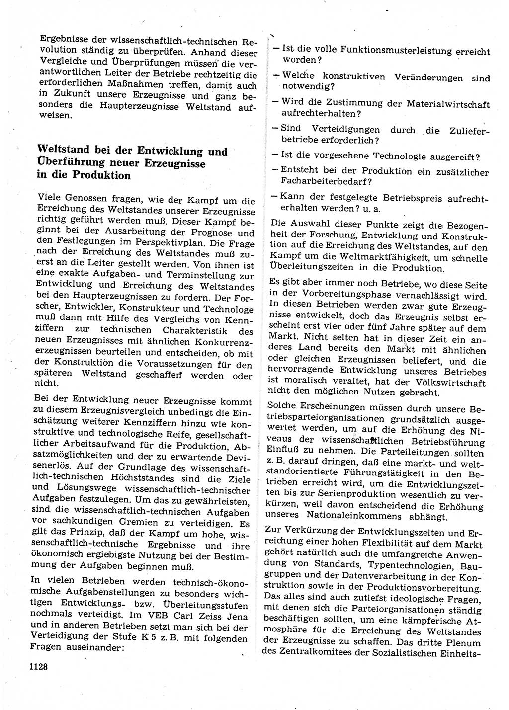 Neuer Weg (NW), Organ des Zentralkomitees (ZK) der SED (Sozialistische Einheitspartei Deutschlands) für Fragen des Parteilebens, 22. Jahrgang [Deutsche Demokratische Republik (DDR)] 1967, Seite 1128 (NW ZK SED DDR 1967, S. 1128)