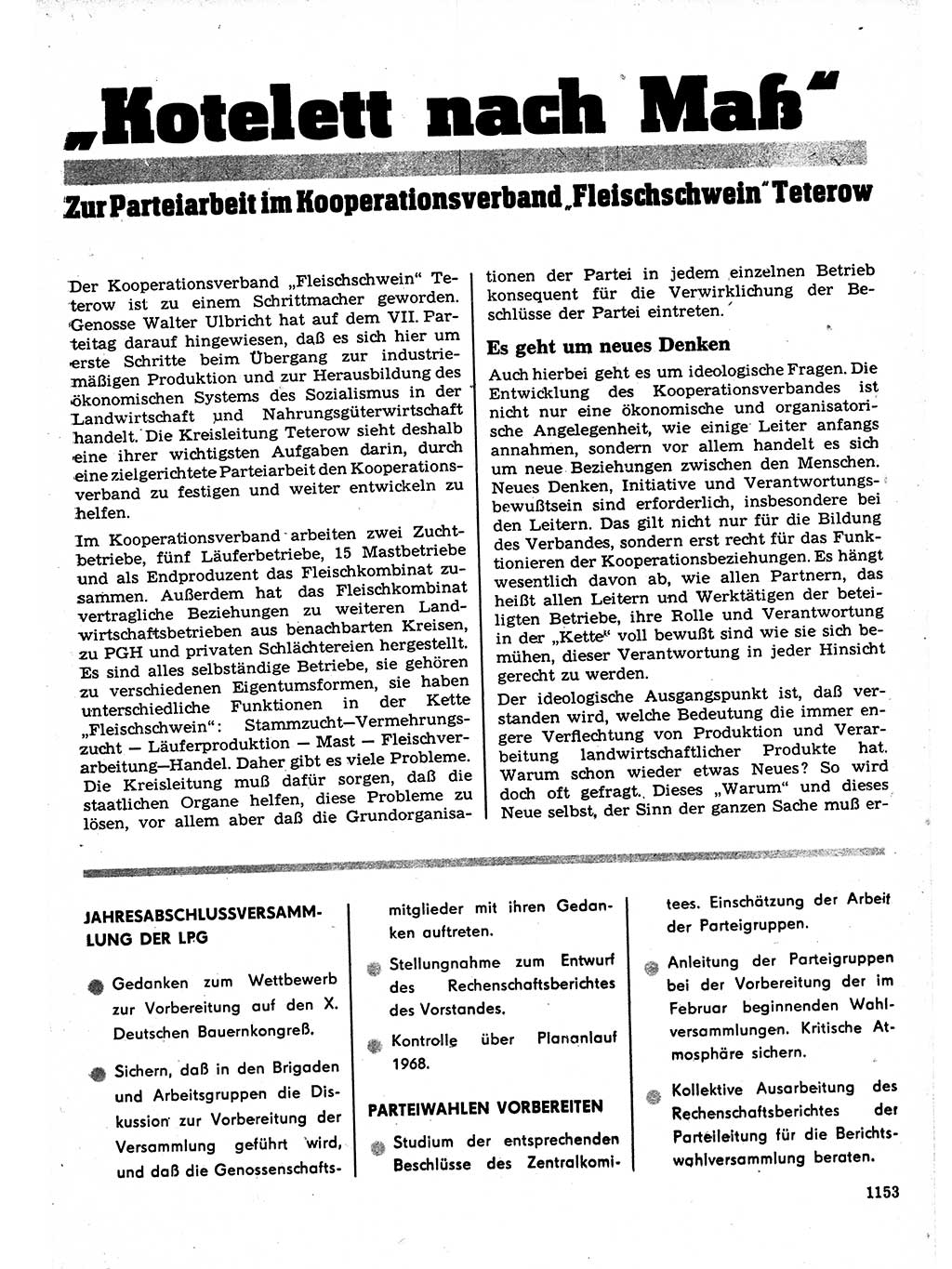 Neuer Weg (NW), Organ des Zentralkomitees (ZK) der SED (Sozialistische Einheitspartei Deutschlands) für Fragen des Parteilebens, 22. Jahrgang [Deutsche Demokratische Republik (DDR)] 1967, Seite 1153 (NW ZK SED DDR 1967, S. 1153)