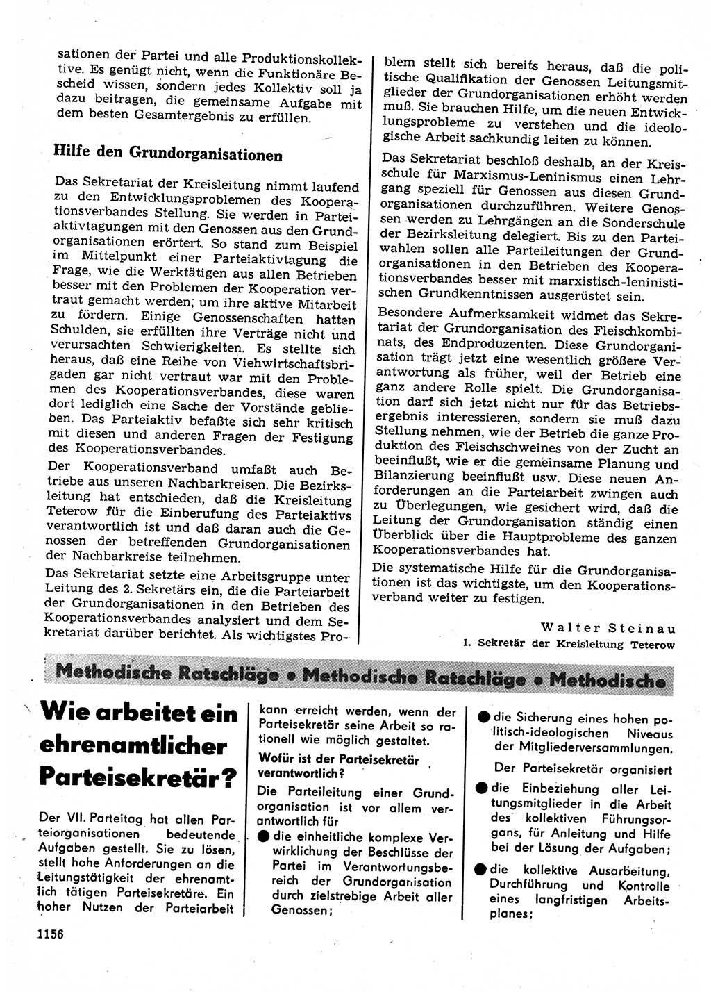 Neuer Weg (NW), Organ des Zentralkomitees (ZK) der SED (Sozialistische Einheitspartei Deutschlands) für Fragen des Parteilebens, 22. Jahrgang [Deutsche Demokratische Republik (DDR)] 1967, Seite 1156 (NW ZK SED DDR 1967, S. 1156)