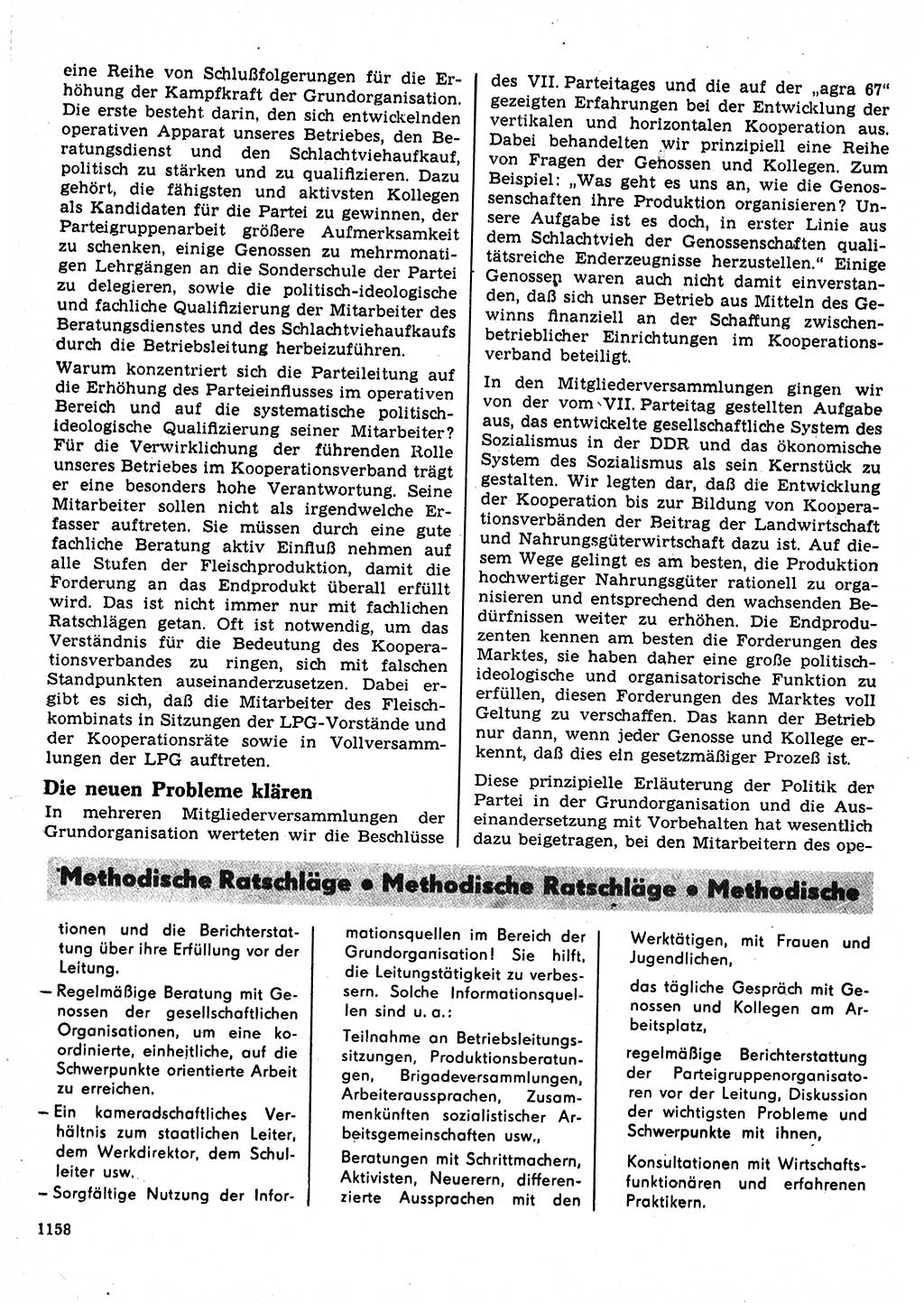 Neuer Weg (NW), Organ des Zentralkomitees (ZK) der SED (Sozialistische Einheitspartei Deutschlands) für Fragen des Parteilebens, 22. Jahrgang [Deutsche Demokratische Republik (DDR)] 1967, Seite 1158 (NW ZK SED DDR 1967, S. 1158)