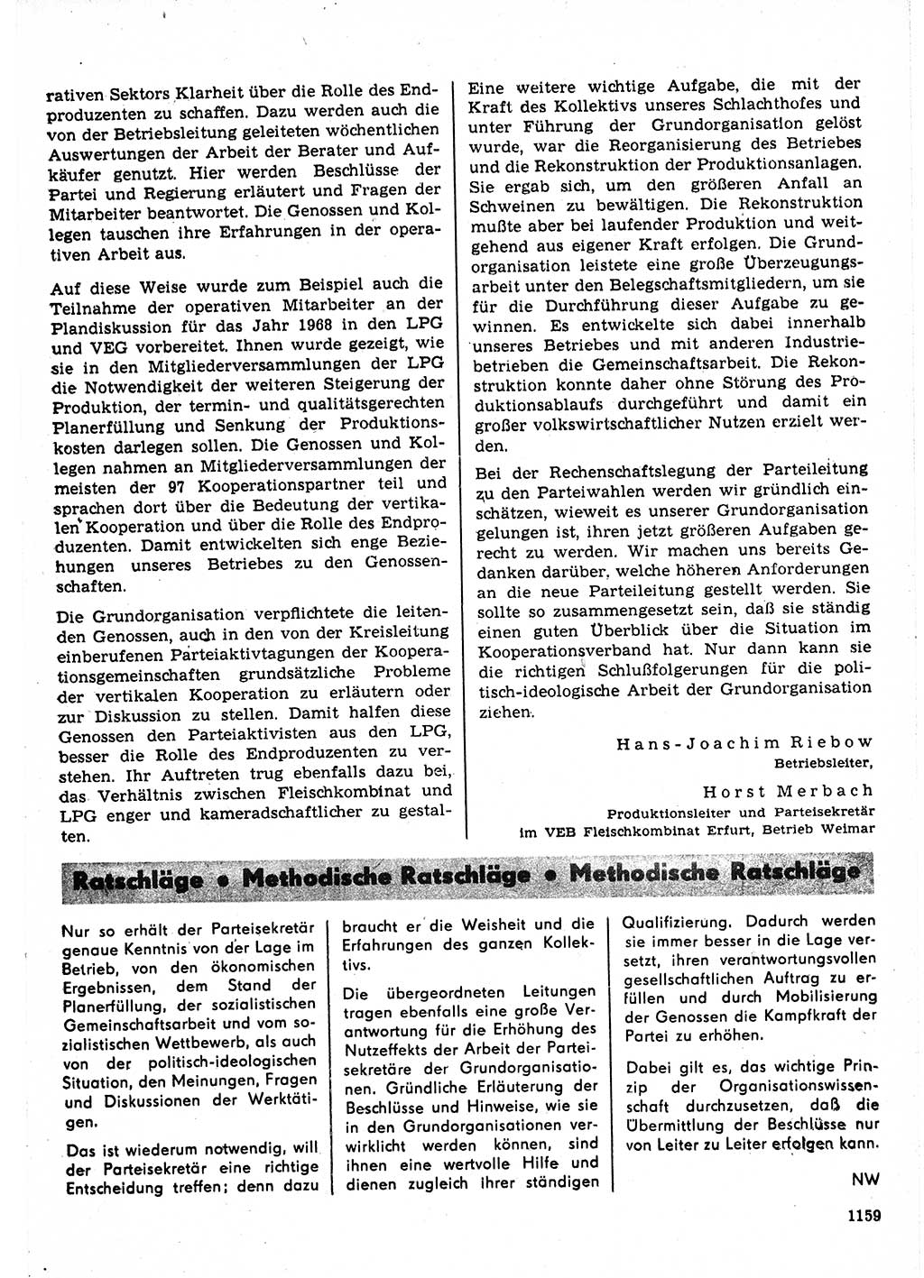 Neuer Weg (NW), Organ des Zentralkomitees (ZK) der SED (Sozialistische Einheitspartei Deutschlands) für Fragen des Parteilebens, 22. Jahrgang [Deutsche Demokratische Republik (DDR)] 1967, Seite 1159 (NW ZK SED DDR 1967, S. 1159)