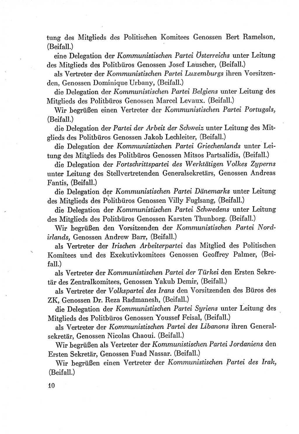 Protokoll der Verhandlungen des Ⅶ. Parteitages der Sozialistischen Einheitspartei Deutschlands (SED) [Deutsche Demokratische Republik (DDR)] 1967, Band Ⅰ, Seite 10 (Prot. Verh. Ⅶ. PT SED DDR 1967, Bd. Ⅰ, S. 10)