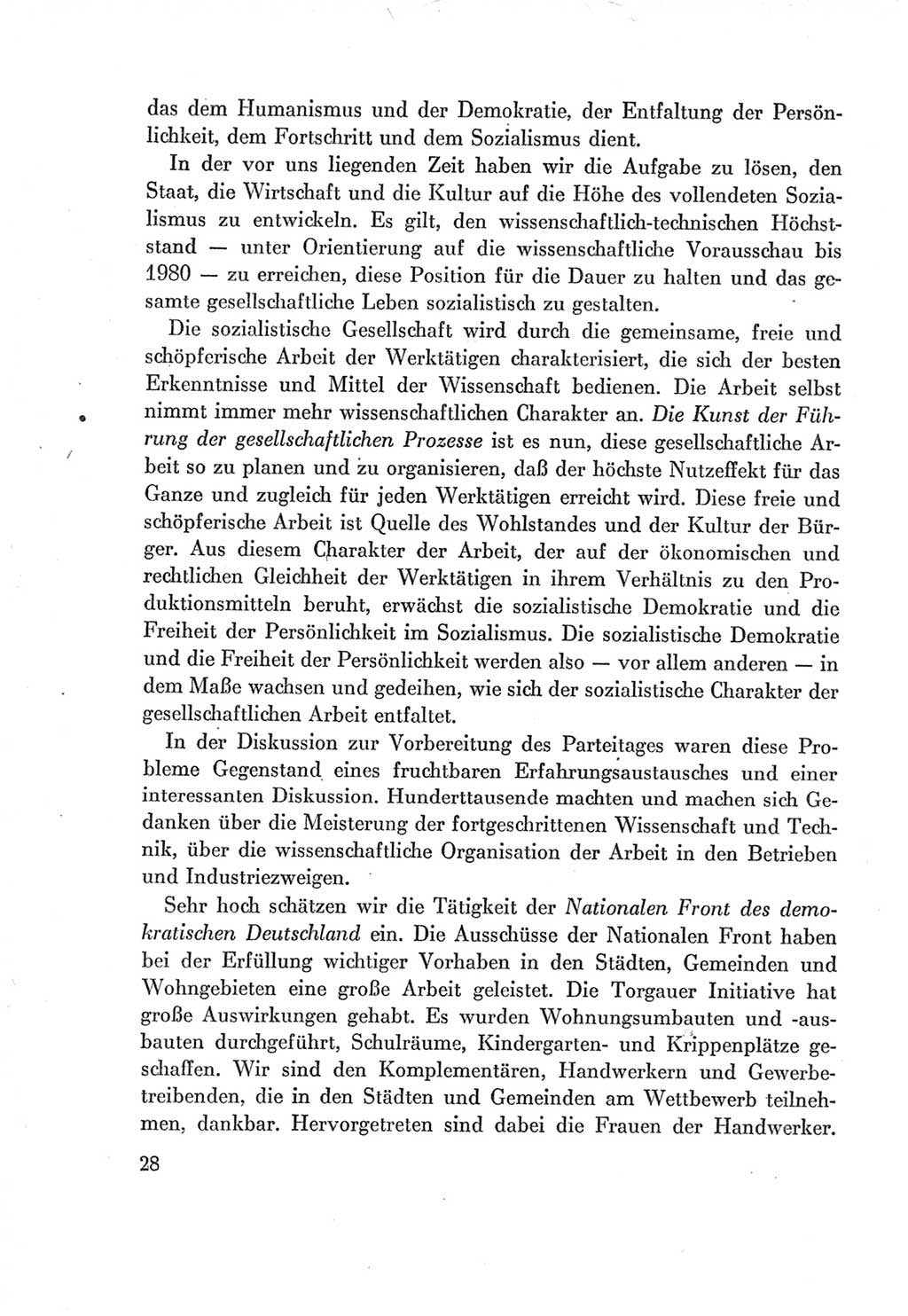 Protokoll der Verhandlungen des Ⅶ. Parteitages der Sozialistischen Einheitspartei Deutschlands (SED) [Deutsche Demokratische Republik (DDR)] 1967, Band Ⅰ, Seite 28 (Prot. Verh. Ⅶ. PT SED DDR 1967, Bd. Ⅰ, S. 28)