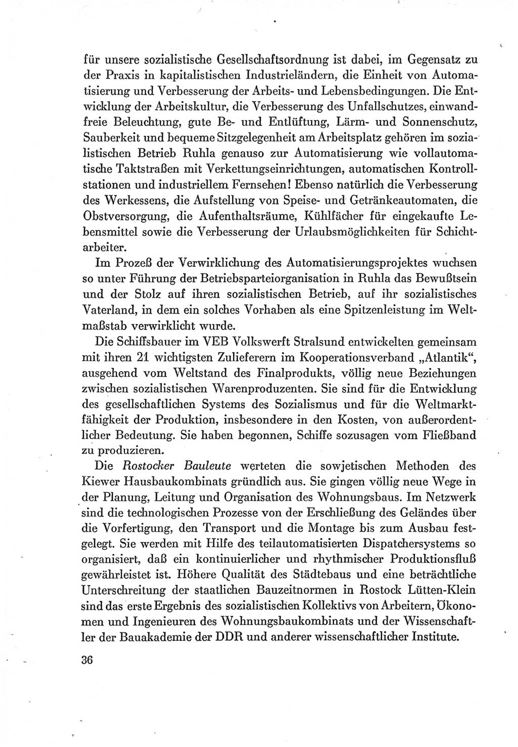 Protokoll der Verhandlungen des Ⅶ. Parteitages der Sozialistischen Einheitspartei Deutschlands (SED) [Deutsche Demokratische Republik (DDR)] 1967, Band Ⅰ, Seite 36 (Prot. Verh. Ⅶ. PT SED DDR 1967, Bd. Ⅰ, S. 36)
