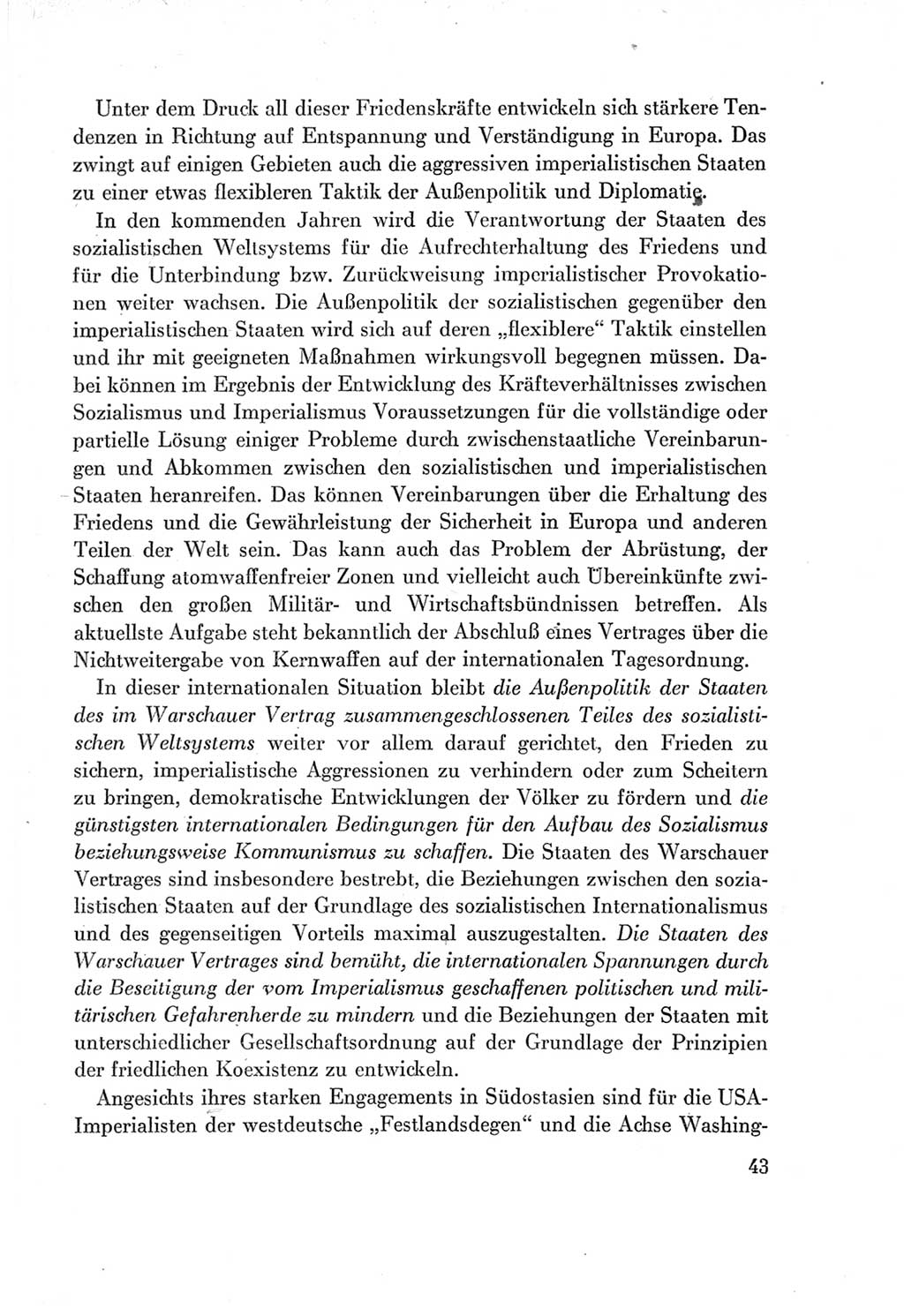 Protokoll der Verhandlungen des Ⅶ. Parteitages der Sozialistischen Einheitspartei Deutschlands (SED) [Deutsche Demokratische Republik (DDR)] 1967, Band Ⅰ, Seite 43 (Prot. Verh. Ⅶ. PT SED DDR 1967, Bd. Ⅰ, S. 43)