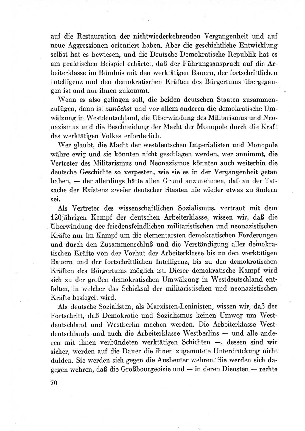 Protokoll der Verhandlungen des Ⅶ. Parteitages der Sozialistischen Einheitspartei Deutschlands (SED) [Deutsche Demokratische Republik (DDR)] 1967, Band Ⅰ, Seite 70 (Prot. Verh. Ⅶ. PT SED DDR 1967, Bd. Ⅰ, S. 70)