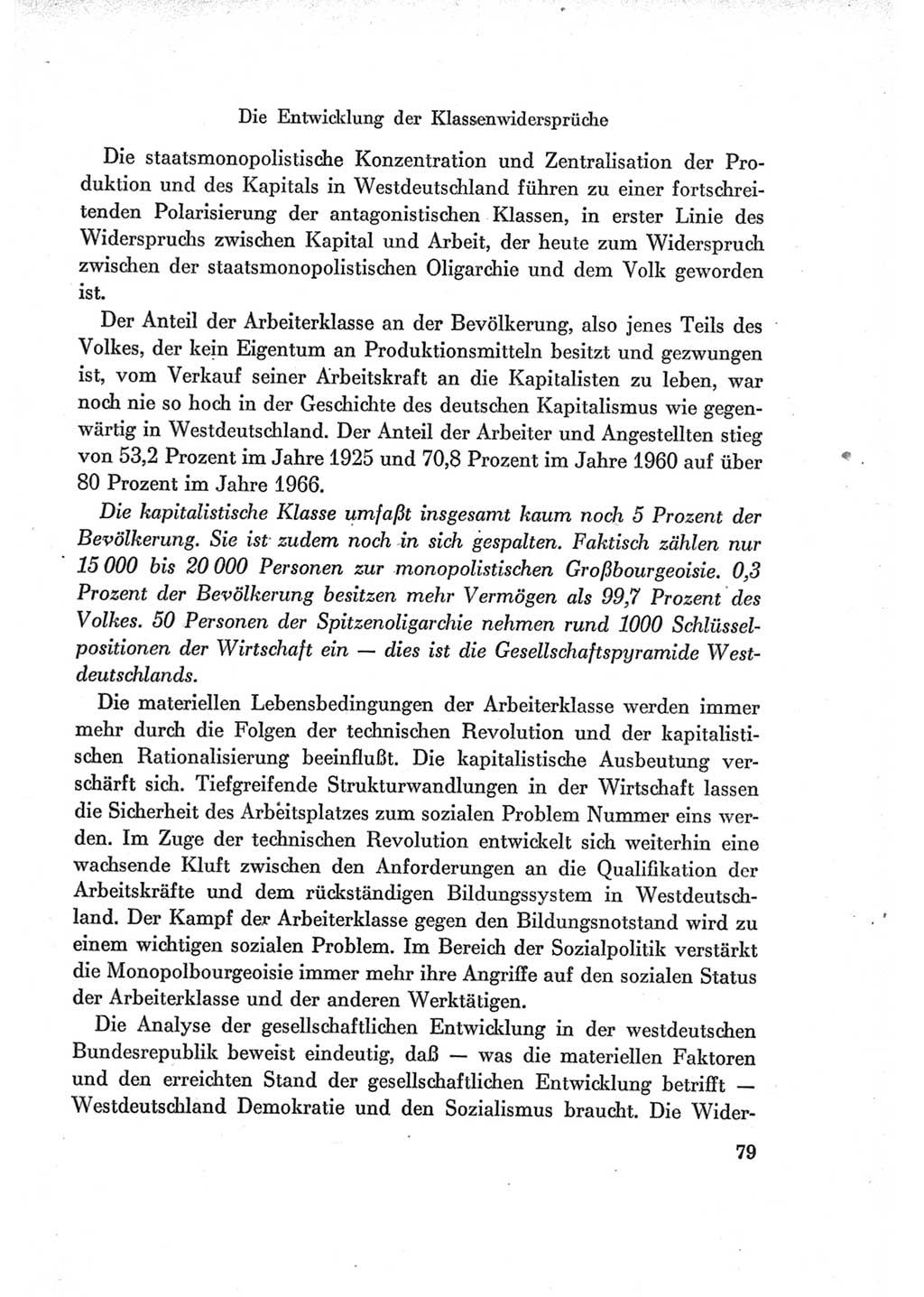 Protokoll der Verhandlungen des Ⅶ. Parteitages der Sozialistischen Einheitspartei Deutschlands (SED) [Deutsche Demokratische Republik (DDR)] 1967, Band Ⅰ, Seite 79 (Prot. Verh. Ⅶ. PT SED DDR 1967, Bd. Ⅰ, S. 79)