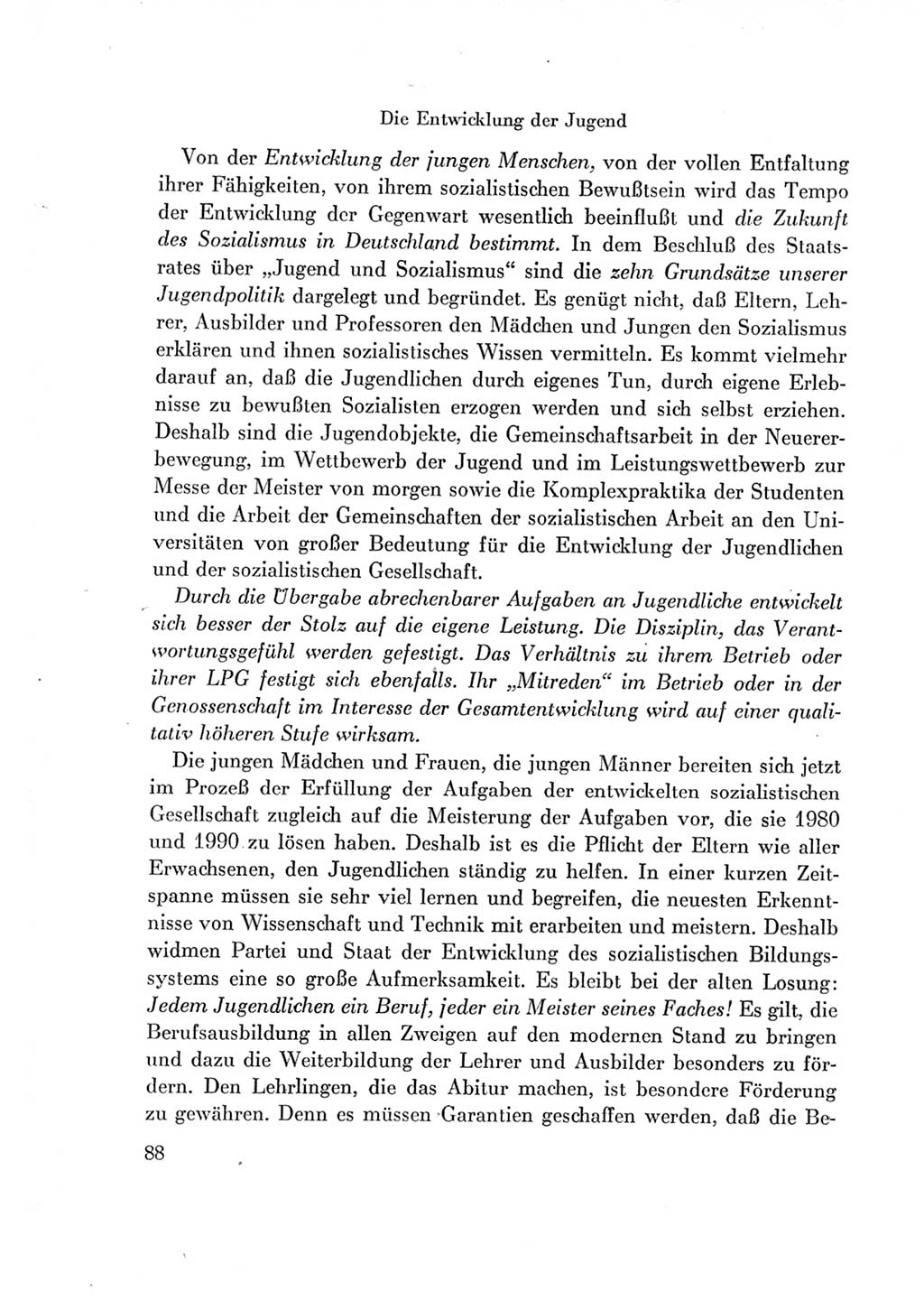 Protokoll der Verhandlungen des Ⅶ. Parteitages der Sozialistischen Einheitspartei Deutschlands (SED) [Deutsche Demokratische Republik (DDR)] 1967, Band Ⅰ, Seite 88 (Prot. Verh. Ⅶ. PT SED DDR 1967, Bd. Ⅰ, S. 88)