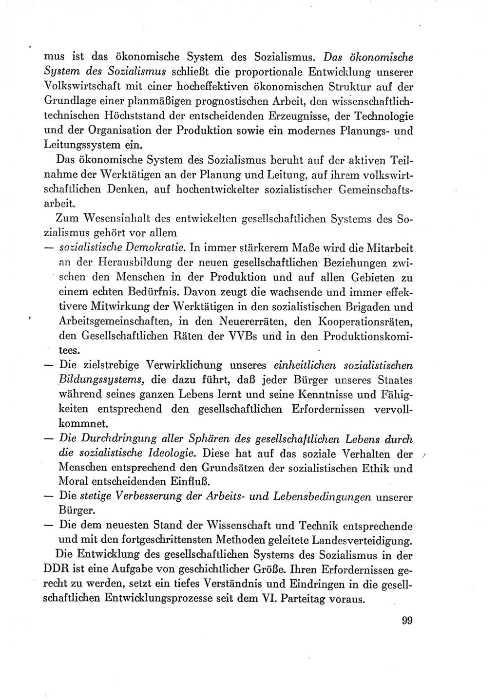 Protokoll der Verhandlungen des Ⅶ. Parteitages der Sozialistischen Einheitspartei Deutschlands (SED) [Deutsche Demokratische Republik (DDR)] 1967, Band Ⅰ, Seite 99 (Prot. Verh. Ⅶ. PT SED DDR 1967, Bd. Ⅰ, S. 99)