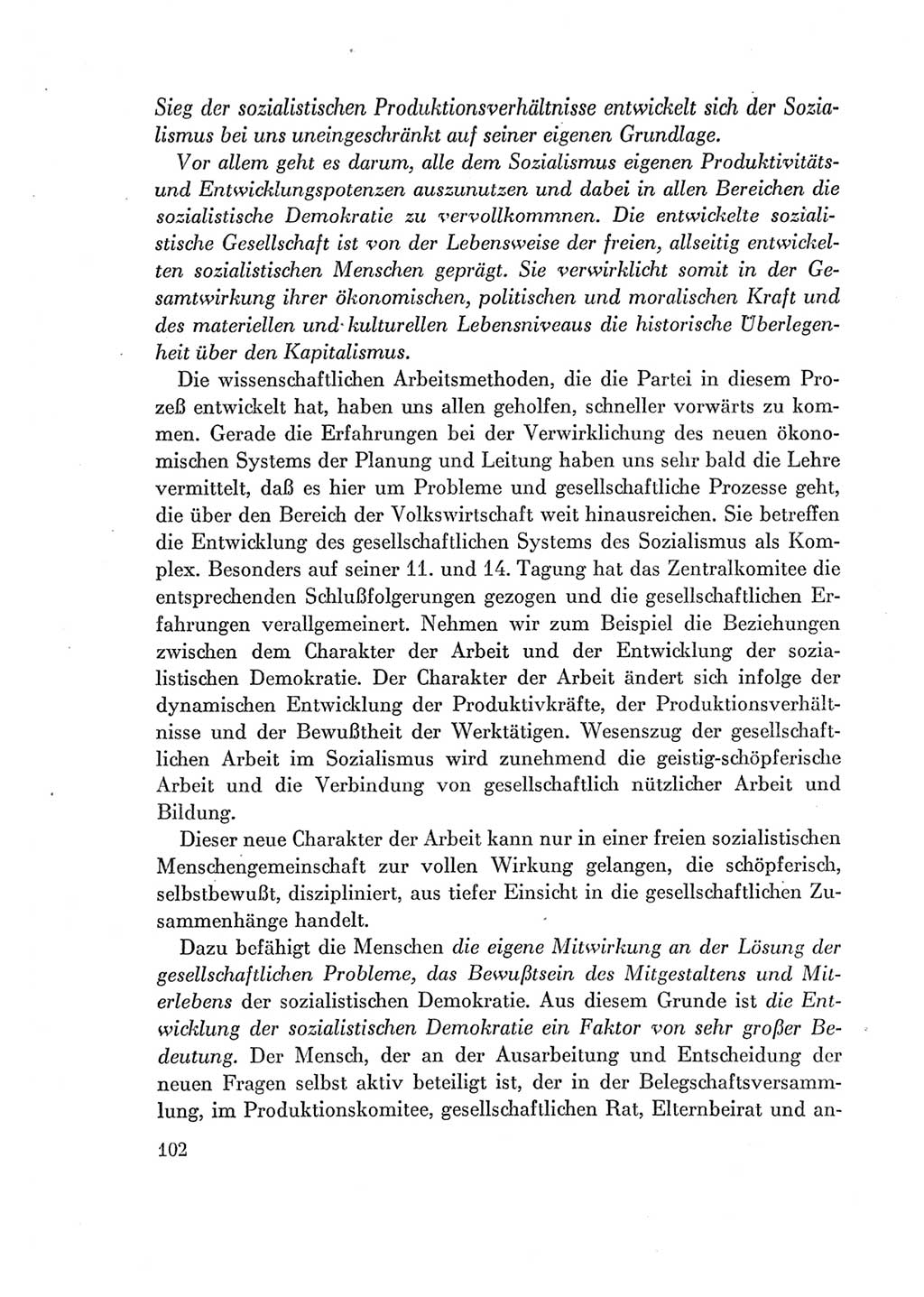 Protokoll der Verhandlungen des Ⅶ. Parteitages der Sozialistischen Einheitspartei Deutschlands (SED) [Deutsche Demokratische Republik (DDR)] 1967, Band Ⅰ, Seite 102 (Prot. Verh. Ⅶ. PT SED DDR 1967, Bd. Ⅰ, S. 102)