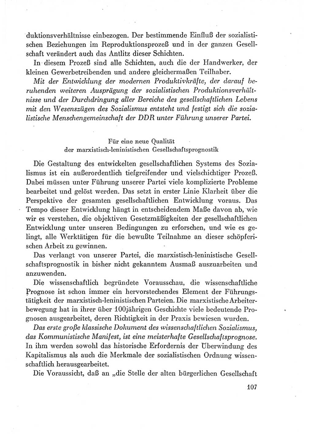 Protokoll der Verhandlungen des Ⅶ. Parteitages der Sozialistischen Einheitspartei Deutschlands (SED) [Deutsche Demokratische Republik (DDR)] 1967, Band Ⅰ, Seite 107 (Prot. Verh. Ⅶ. PT SED DDR 1967, Bd. Ⅰ, S. 107)