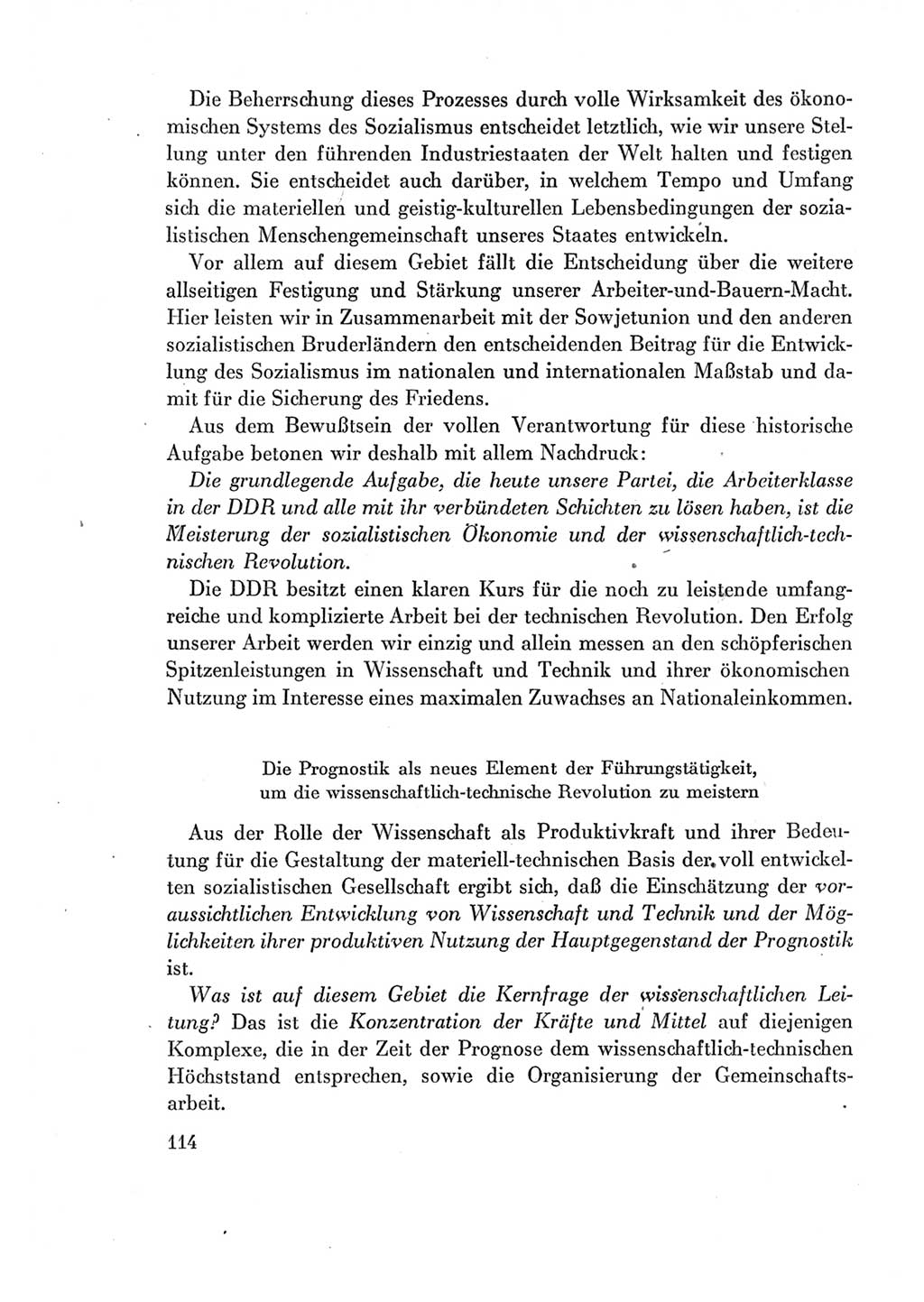 Protokoll der Verhandlungen des Ⅶ. Parteitages der Sozialistischen Einheitspartei Deutschlands (SED) [Deutsche Demokratische Republik (DDR)] 1967, Band Ⅰ, Seite 114 (Prot. Verh. Ⅶ. PT SED DDR 1967, Bd. Ⅰ, S. 114)