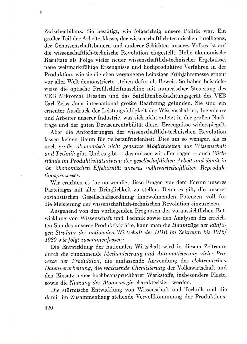 Protokoll der Verhandlungen des Ⅶ. Parteitages der Sozialistischen Einheitspartei Deutschlands (SED) [Deutsche Demokratische Republik (DDR)] 1967, Band Ⅰ, Seite 120 (Prot. Verh. Ⅶ. PT SED DDR 1967, Bd. Ⅰ, S. 120)