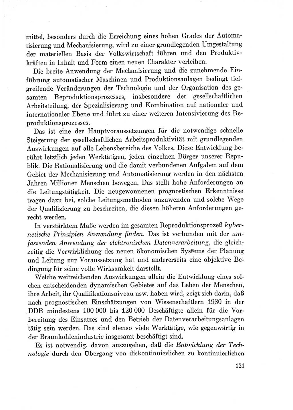 Protokoll der Verhandlungen des Ⅶ. Parteitages der Sozialistischen Einheitspartei Deutschlands (SED) [Deutsche Demokratische Republik (DDR)] 1967, Band Ⅰ, Seite 121 (Prot. Verh. Ⅶ. PT SED DDR 1967, Bd. Ⅰ, S. 121)