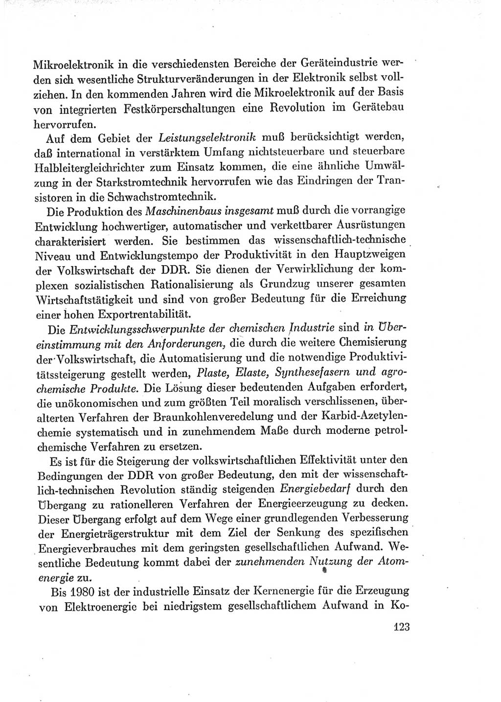 Protokoll der Verhandlungen des Ⅶ. Parteitages der Sozialistischen Einheitspartei Deutschlands (SED) [Deutsche Demokratische Republik (DDR)] 1967, Band Ⅰ, Seite 123 (Prot. Verh. Ⅶ. PT SED DDR 1967, Bd. Ⅰ, S. 123)