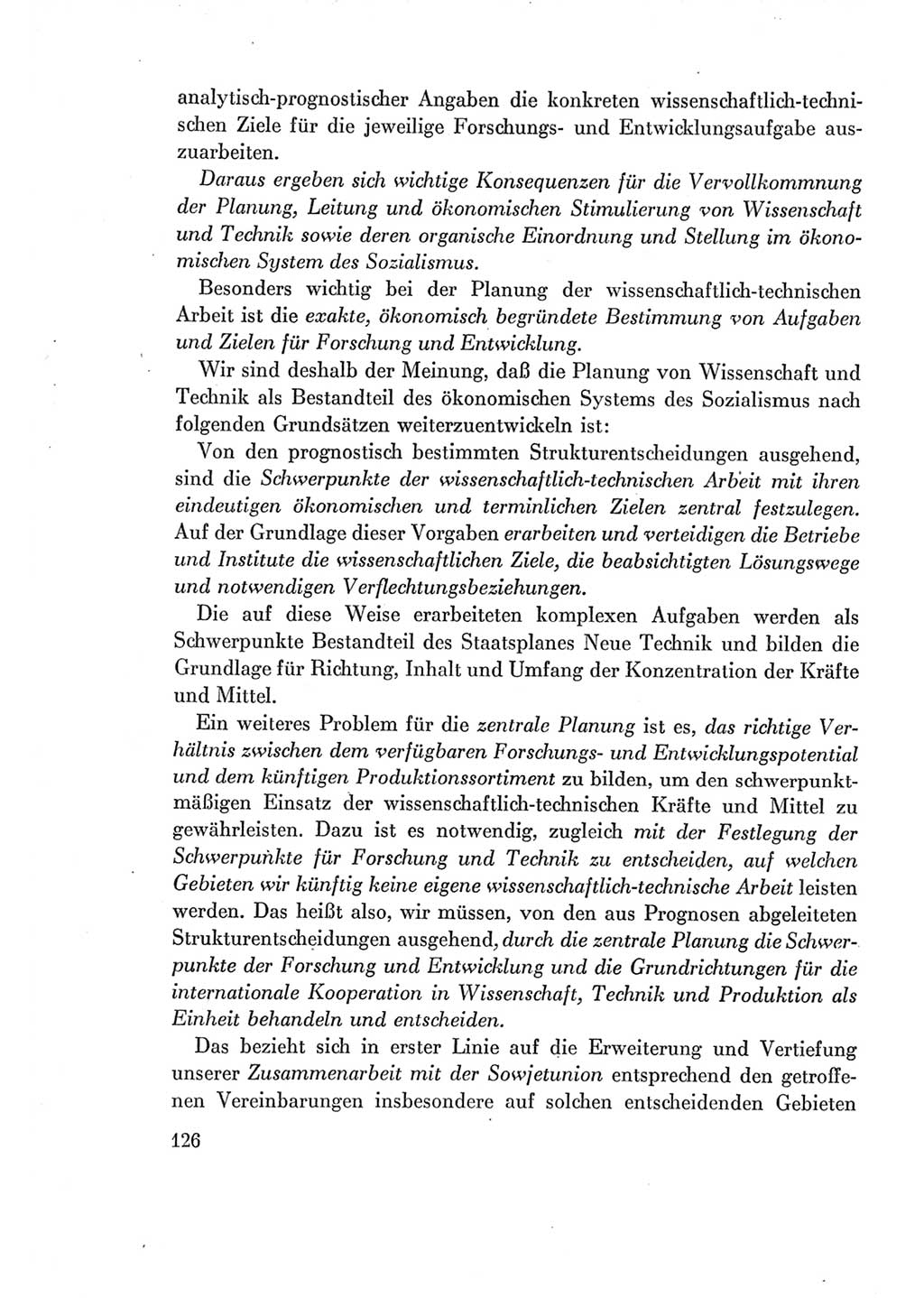 Protokoll der Verhandlungen des Ⅶ. Parteitages der Sozialistischen Einheitspartei Deutschlands (SED) [Deutsche Demokratische Republik (DDR)] 1967, Band Ⅰ, Seite 126 (Prot. Verh. Ⅶ. PT SED DDR 1967, Bd. Ⅰ, S. 126)