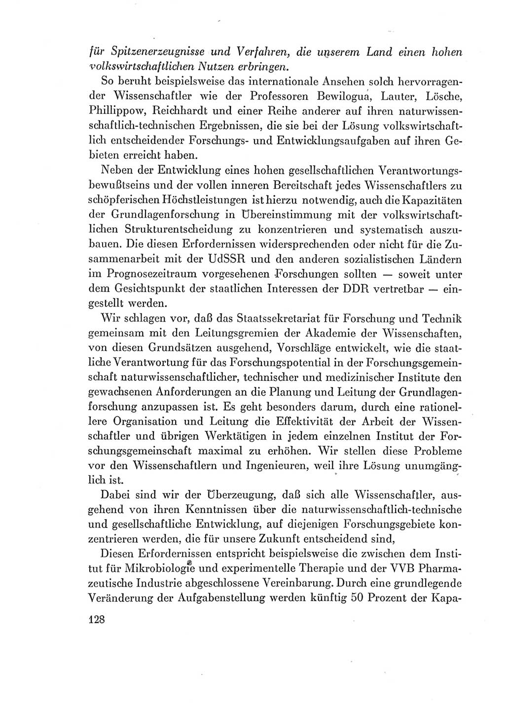 Protokoll der Verhandlungen des Ⅶ. Parteitages der Sozialistischen Einheitspartei Deutschlands (SED) [Deutsche Demokratische Republik (DDR)] 1967, Band Ⅰ, Seite 128 (Prot. Verh. Ⅶ. PT SED DDR 1967, Bd. Ⅰ, S. 128)