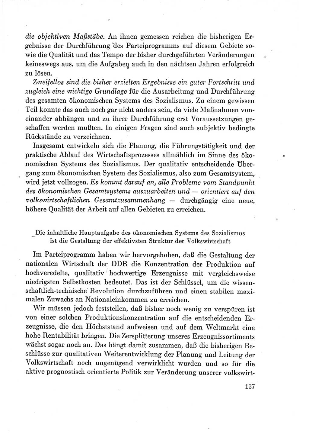 Protokoll der Verhandlungen des Ⅶ. Parteitages der Sozialistischen Einheitspartei Deutschlands (SED) [Deutsche Demokratische Republik (DDR)] 1967, Band Ⅰ, Seite 137 (Prot. Verh. Ⅶ. PT SED DDR 1967, Bd. Ⅰ, S. 137)