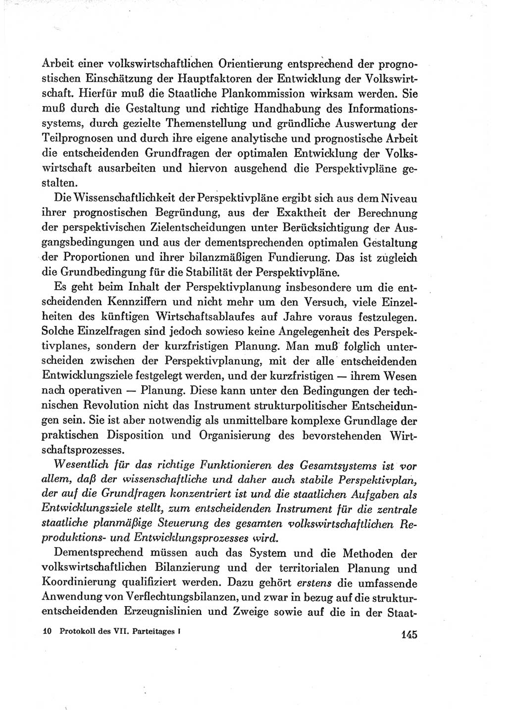 Protokoll der Verhandlungen des Ⅶ. Parteitages der Sozialistischen Einheitspartei Deutschlands (SED) [Deutsche Demokratische Republik (DDR)] 1967, Band Ⅰ, Seite 145 (Prot. Verh. Ⅶ. PT SED DDR 1967, Bd. Ⅰ, S. 145)