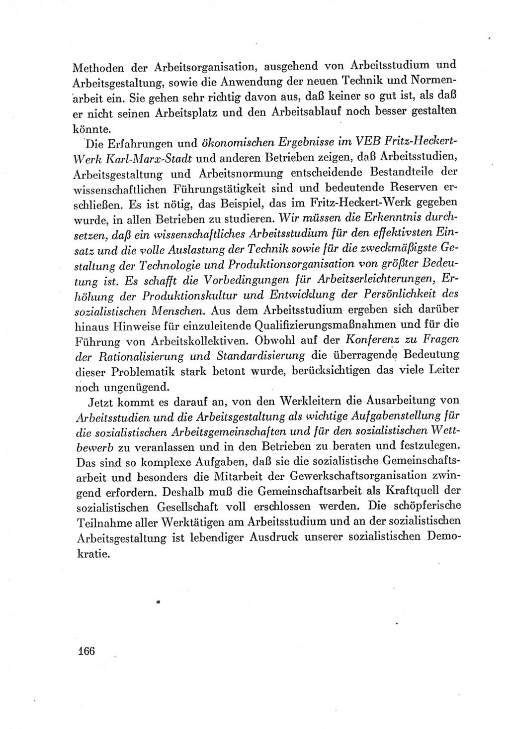 Protokoll der Verhandlungen des Ⅶ. Parteitages der Sozialistischen Einheitspartei Deutschlands (SED) [Deutsche Demokratische Republik (DDR)] 1967, Band Ⅰ, Seite 166 (Prot. Verh. Ⅶ. PT SED DDR 1967, Bd. Ⅰ, S. 166)