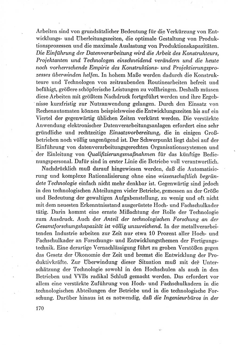 Protokoll der Verhandlungen des Ⅶ. Parteitages der Sozialistischen Einheitspartei Deutschlands (SED) [Deutsche Demokratische Republik (DDR)] 1967, Band Ⅰ, Seite 170 (Prot. Verh. Ⅶ. PT SED DDR 1967, Bd. Ⅰ, S. 170)