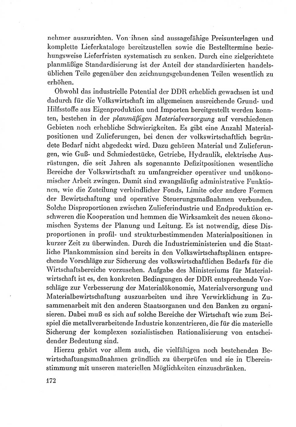 Protokoll der Verhandlungen des Ⅶ. Parteitages der Sozialistischen Einheitspartei Deutschlands (SED) [Deutsche Demokratische Republik (DDR)] 1967, Band Ⅰ, Seite 172 (Prot. Verh. Ⅶ. PT SED DDR 1967, Bd. Ⅰ, S. 172)