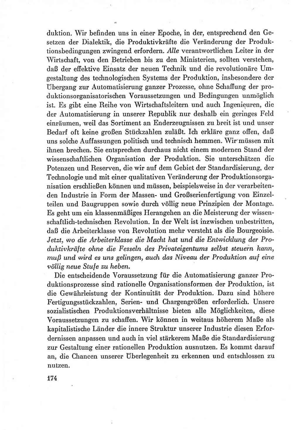 Protokoll der Verhandlungen des Ⅶ. Parteitages der Sozialistischen Einheitspartei Deutschlands (SED) [Deutsche Demokratische Republik (DDR)] 1967, Band Ⅰ, Seite 174 (Prot. Verh. Ⅶ. PT SED DDR 1967, Bd. Ⅰ, S. 174)