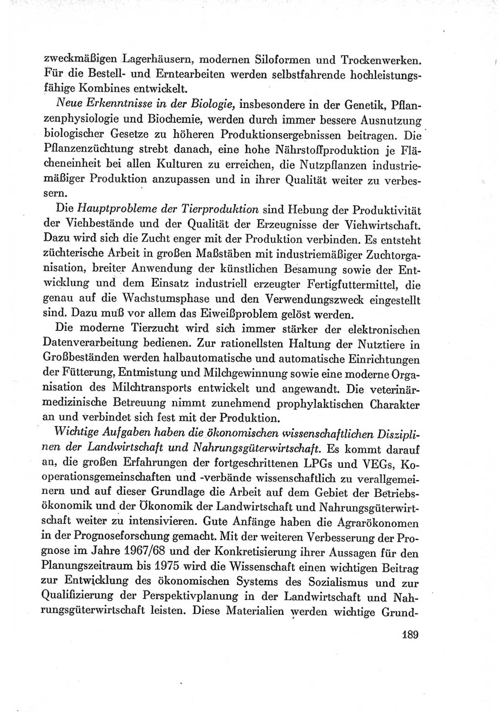 Protokoll der Verhandlungen des Ⅶ. Parteitages der Sozialistischen Einheitspartei Deutschlands (SED) [Deutsche Demokratische Republik (DDR)] 1967, Band Ⅰ, Seite 189 (Prot. Verh. Ⅶ. PT SED DDR 1967, Bd. Ⅰ, S. 189)