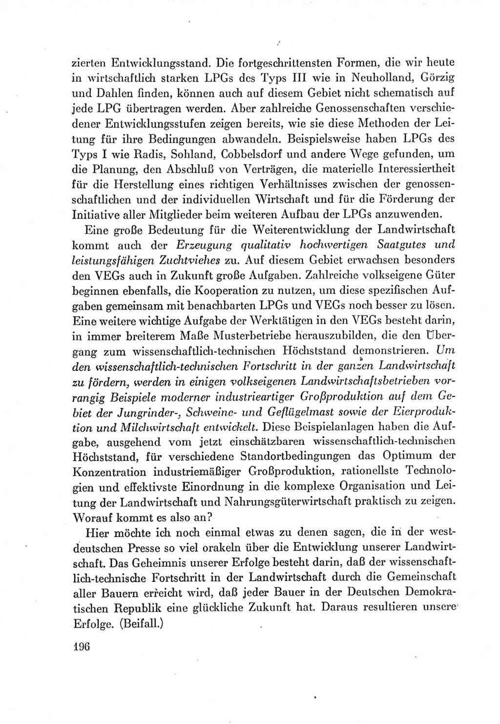 Protokoll der Verhandlungen des Ⅶ. Parteitages der Sozialistischen Einheitspartei Deutschlands (SED) [Deutsche Demokratische Republik (DDR)] 1967, Band Ⅰ, Seite 196 (Prot. Verh. Ⅶ. PT SED DDR 1967, Bd. Ⅰ, S. 196)