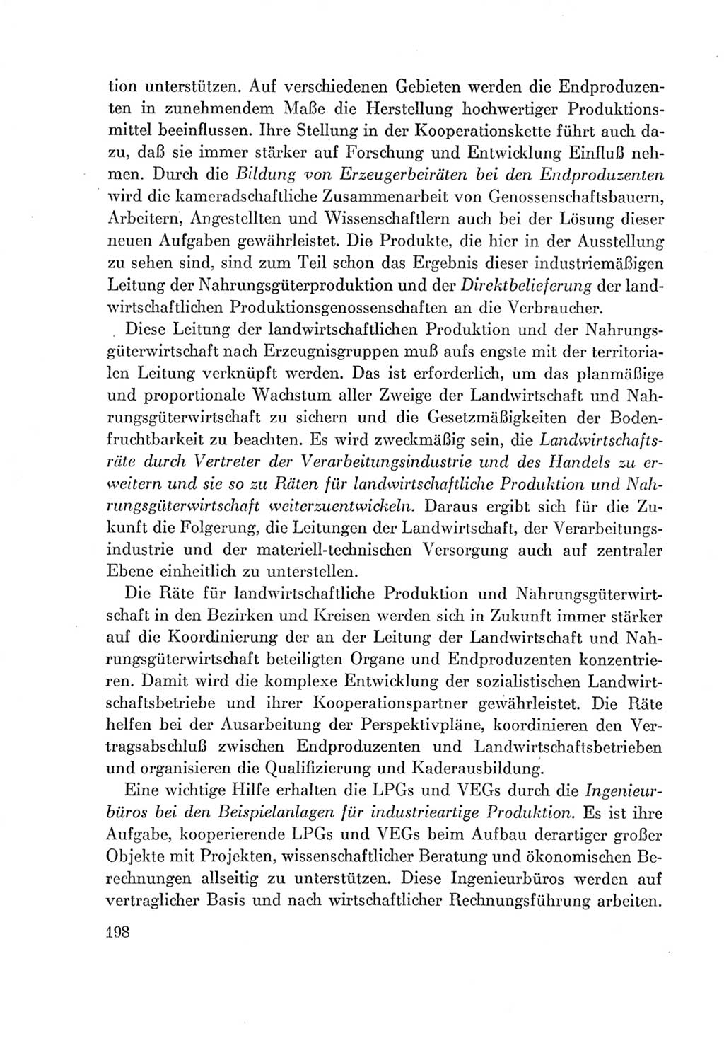 Protokoll der Verhandlungen des Ⅶ. Parteitages der Sozialistischen Einheitspartei Deutschlands (SED) [Deutsche Demokratische Republik (DDR)] 1967, Band Ⅰ, Seite 198 (Prot. Verh. Ⅶ. PT SED DDR 1967, Bd. Ⅰ, S. 198)