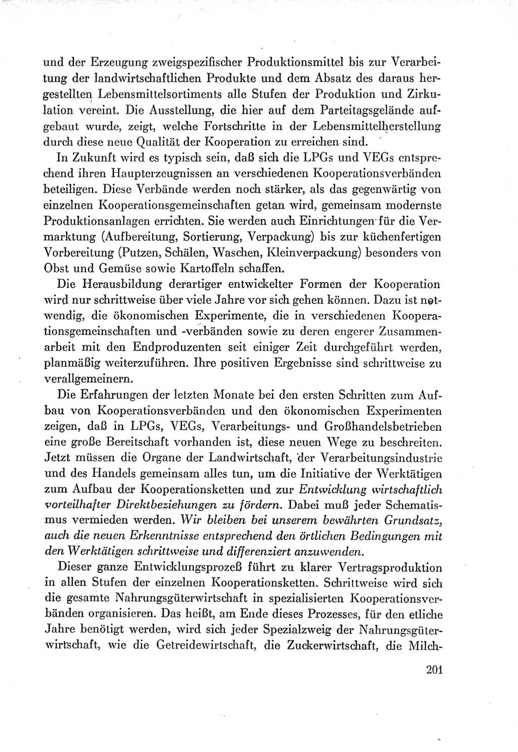 Protokoll der Verhandlungen des Ⅶ. Parteitages der Sozialistischen Einheitspartei Deutschlands (SED) [Deutsche Demokratische Republik (DDR)] 1967, Band Ⅰ, Seite 201 (Prot. Verh. Ⅶ. PT SED DDR 1967, Bd. Ⅰ, S. 201)