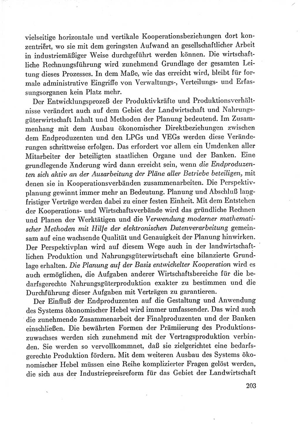 Protokoll der Verhandlungen des Ⅶ. Parteitages der Sozialistischen Einheitspartei Deutschlands (SED) [Deutsche Demokratische Republik (DDR)] 1967, Band Ⅰ, Seite 203 (Prot. Verh. Ⅶ. PT SED DDR 1967, Bd. Ⅰ, S. 203)