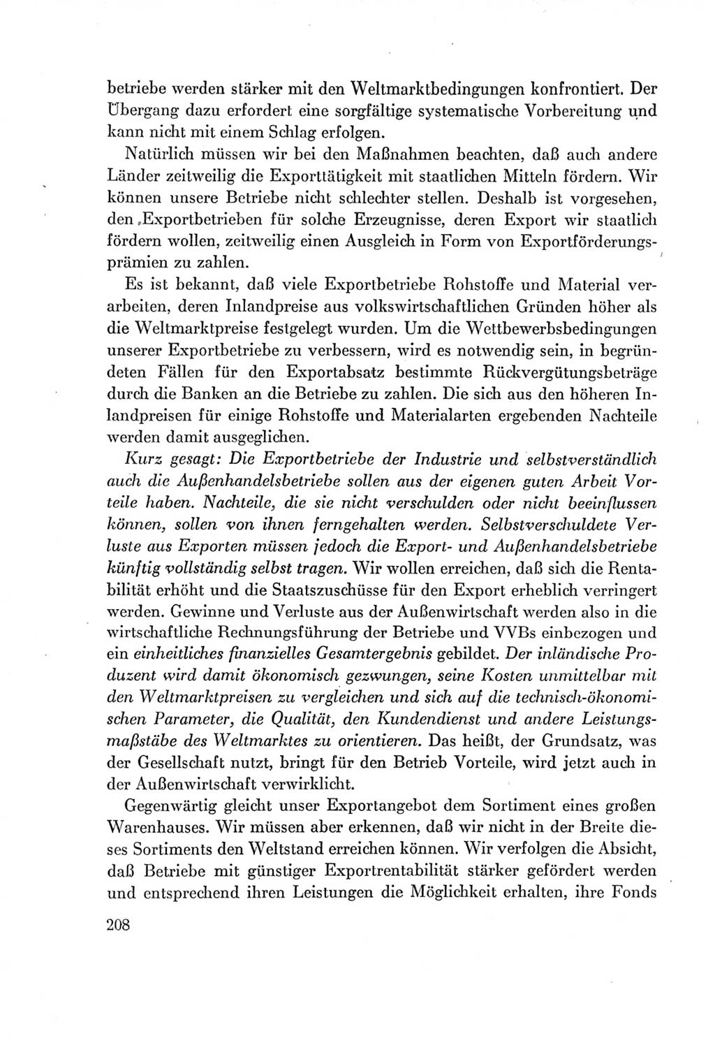 Protokoll der Verhandlungen des Ⅶ. Parteitages der Sozialistischen Einheitspartei Deutschlands (SED) [Deutsche Demokratische Republik (DDR)] 1967, Band Ⅰ, Seite 208 (Prot. Verh. Ⅶ. PT SED DDR 1967, Bd. Ⅰ, S. 208)