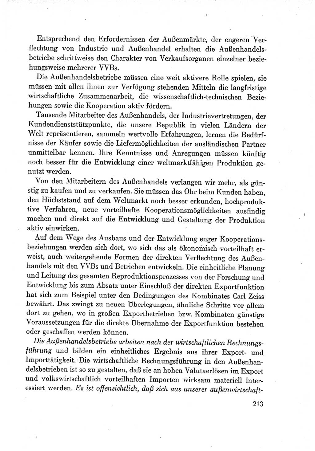 Protokoll der Verhandlungen des Ⅶ. Parteitages der Sozialistischen Einheitspartei Deutschlands (SED) [Deutsche Demokratische Republik (DDR)] 1967, Band Ⅰ, Seite 213 (Prot. Verh. Ⅶ. PT SED DDR 1967, Bd. Ⅰ, S. 213)
