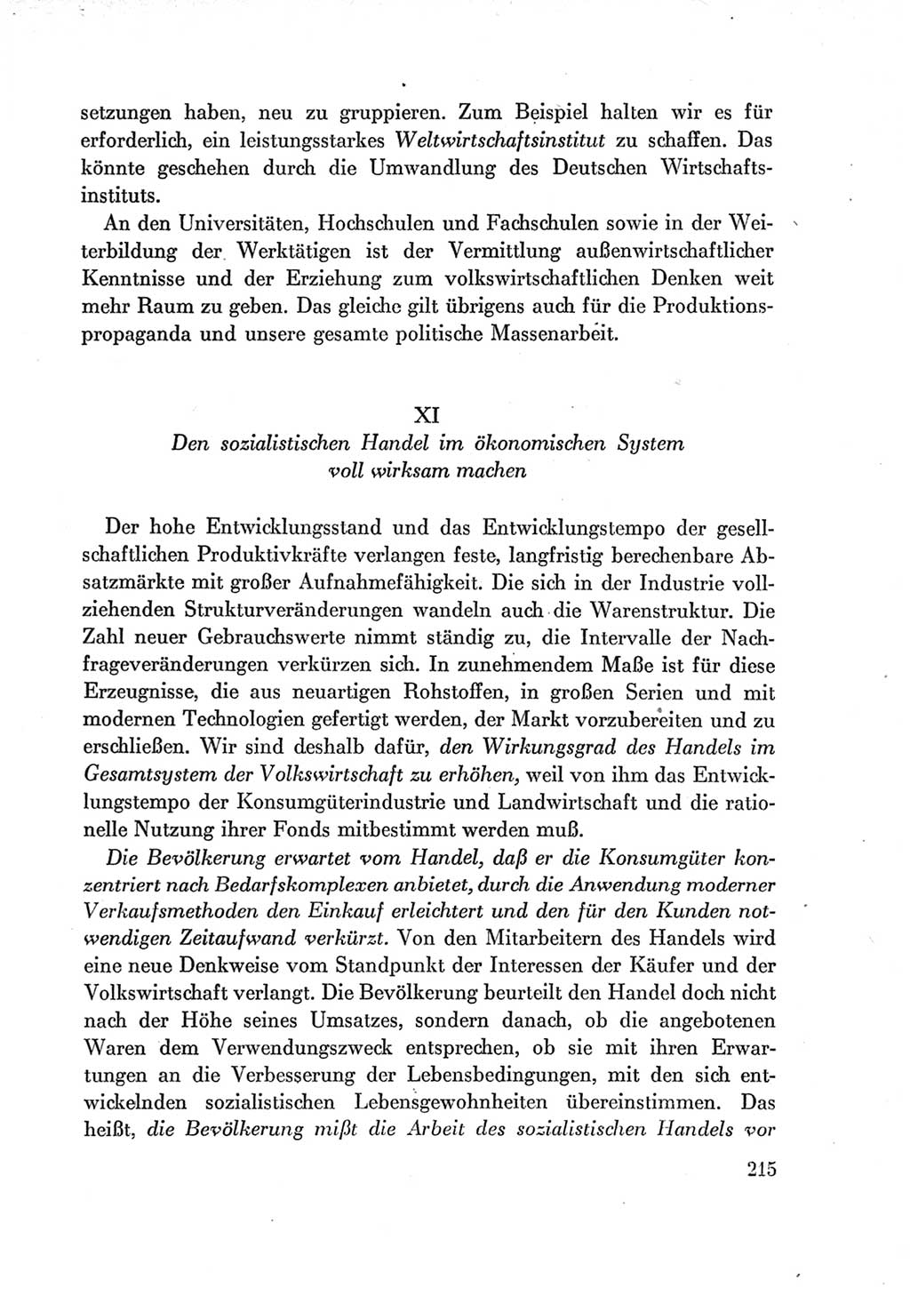 Protokoll der Verhandlungen des Ⅶ. Parteitages der Sozialistischen Einheitspartei Deutschlands (SED) [Deutsche Demokratische Republik (DDR)] 1967, Band Ⅰ, Seite 215 (Prot. Verh. Ⅶ. PT SED DDR 1967, Bd. Ⅰ, S. 215)
