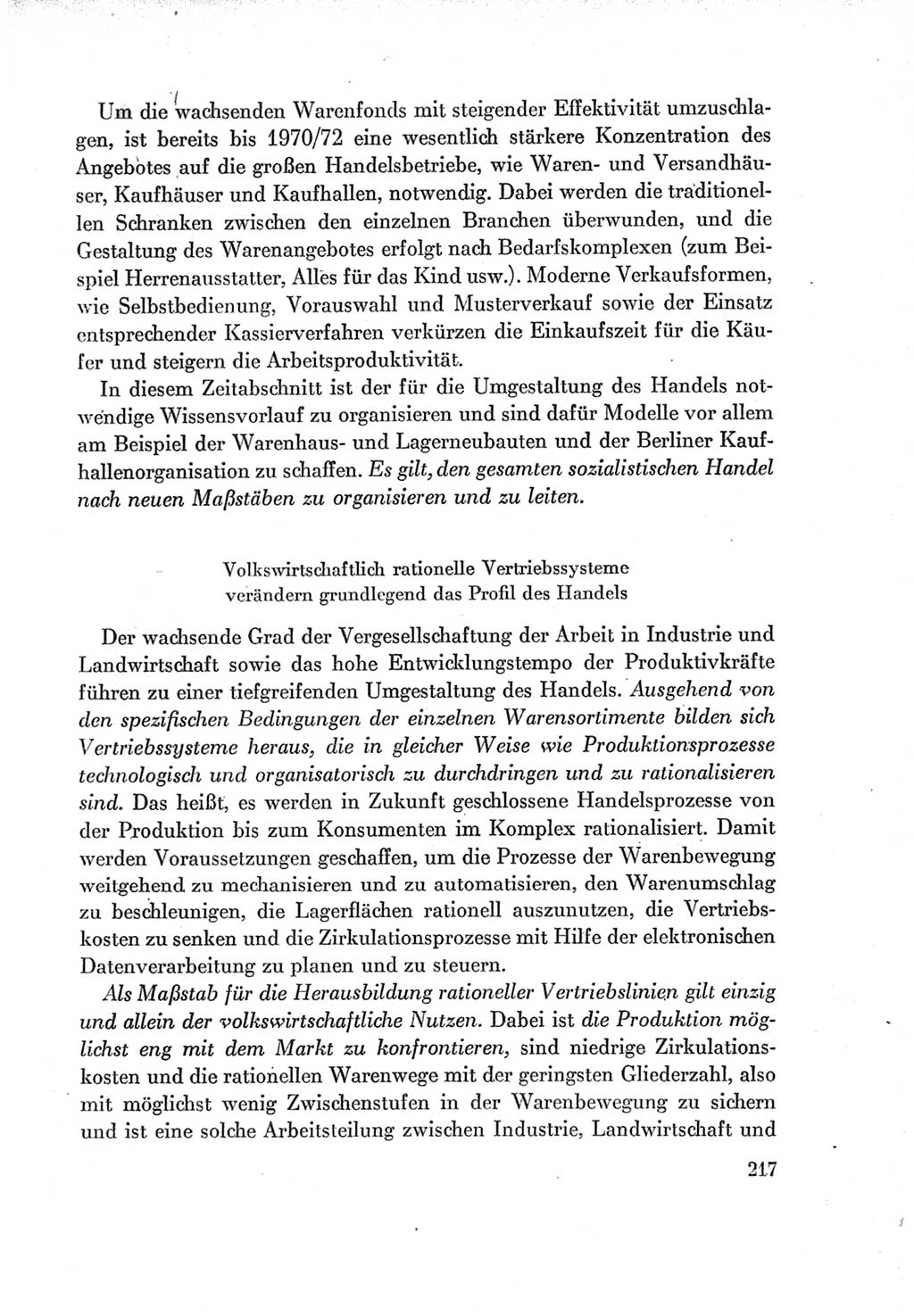 Protokoll der Verhandlungen des Ⅶ. Parteitages der Sozialistischen Einheitspartei Deutschlands (SED) [Deutsche Demokratische Republik (DDR)] 1967, Band Ⅰ, Seite 217 (Prot. Verh. Ⅶ. PT SED DDR 1967, Bd. Ⅰ, S. 217)