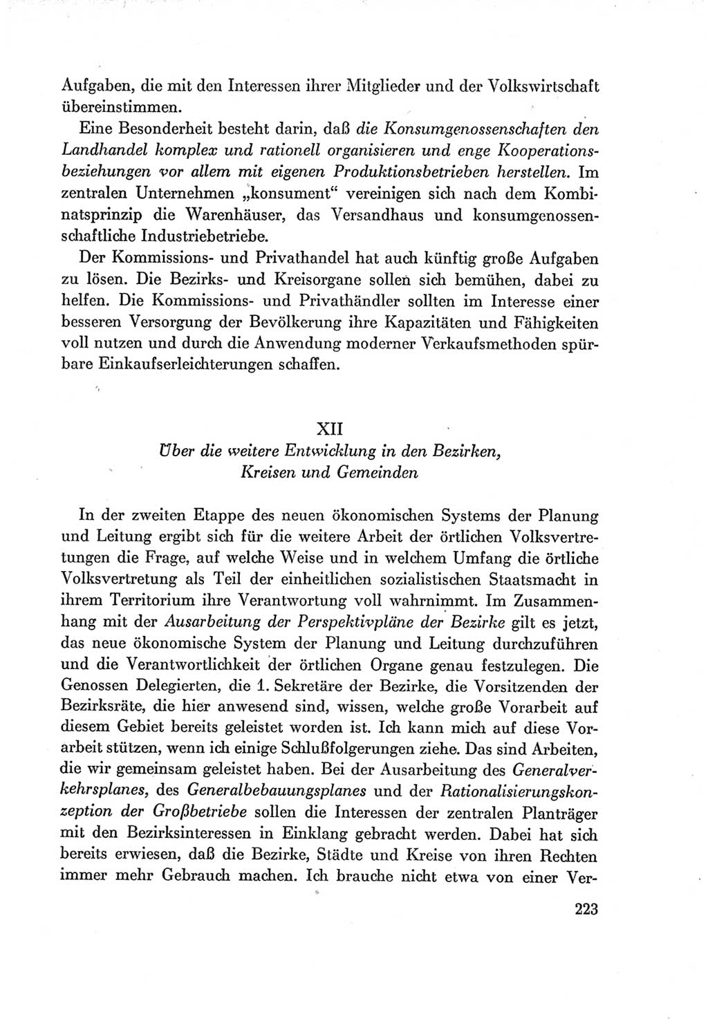 Protokoll der Verhandlungen des Ⅶ. Parteitages der Sozialistischen Einheitspartei Deutschlands (SED) [Deutsche Demokratische Republik (DDR)] 1967, Band Ⅰ, Seite 223 (Prot. Verh. Ⅶ. PT SED DDR 1967, Bd. Ⅰ, S. 223)