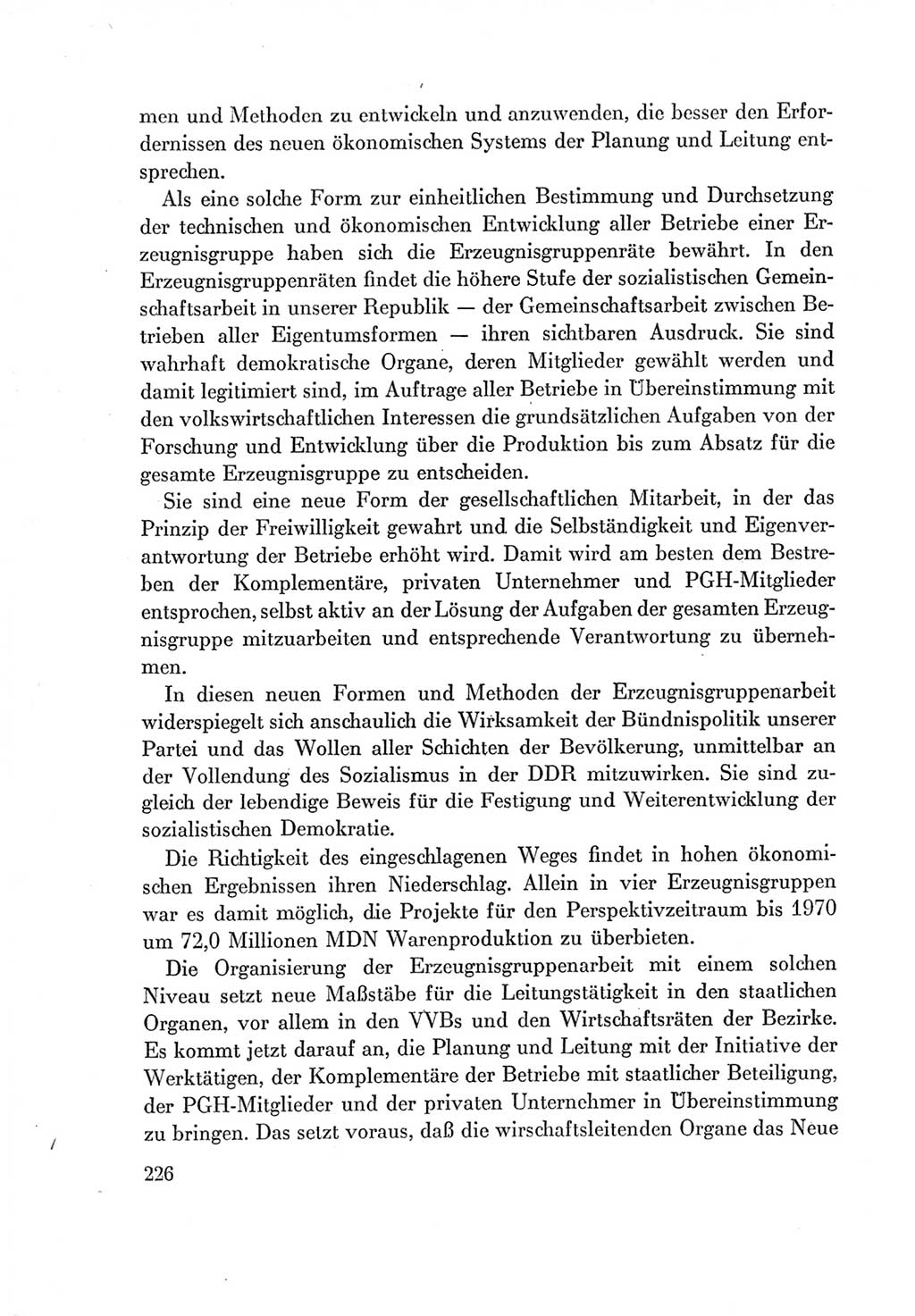 Protokoll der Verhandlungen des Ⅶ. Parteitages der Sozialistischen Einheitspartei Deutschlands (SED) [Deutsche Demokratische Republik (DDR)] 1967, Band Ⅰ, Seite 226 (Prot. Verh. Ⅶ. PT SED DDR 1967, Bd. Ⅰ, S. 226)