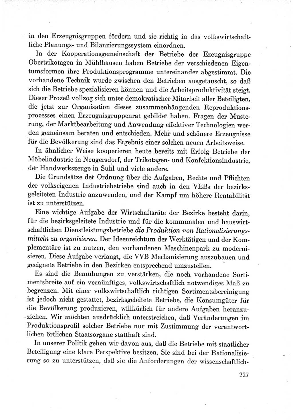 Protokoll der Verhandlungen des Ⅶ. Parteitages der Sozialistischen Einheitspartei Deutschlands (SED) [Deutsche Demokratische Republik (DDR)] 1967, Band Ⅰ, Seite 227 (Prot. Verh. Ⅶ. PT SED DDR 1967, Bd. Ⅰ, S. 227)