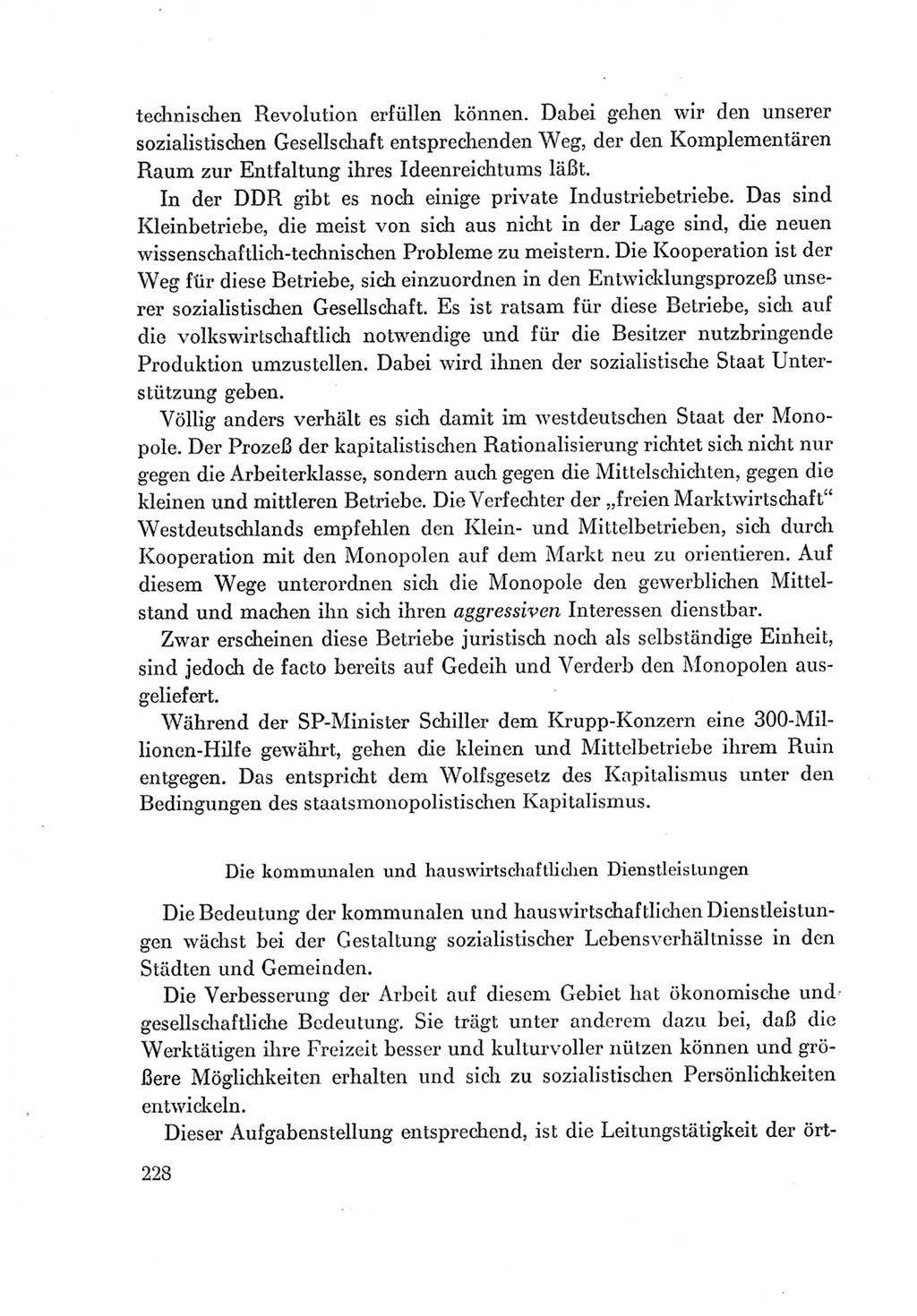 Protokoll der Verhandlungen des Ⅶ. Parteitages der Sozialistischen Einheitspartei Deutschlands (SED) [Deutsche Demokratische Republik (DDR)] 1967, Band Ⅰ, Seite 228 (Prot. Verh. Ⅶ. PT SED DDR 1967, Bd. Ⅰ, S. 228)