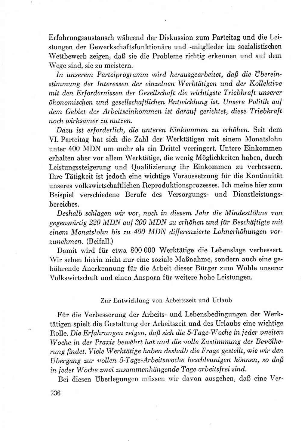 Protokoll der Verhandlungen des Ⅶ. Parteitages der Sozialistischen Einheitspartei Deutschlands (SED) [Deutsche Demokratische Republik (DDR)] 1967, Band Ⅰ, Seite 236 (Prot. Verh. Ⅶ. PT SED DDR 1967, Bd. Ⅰ, S. 236)