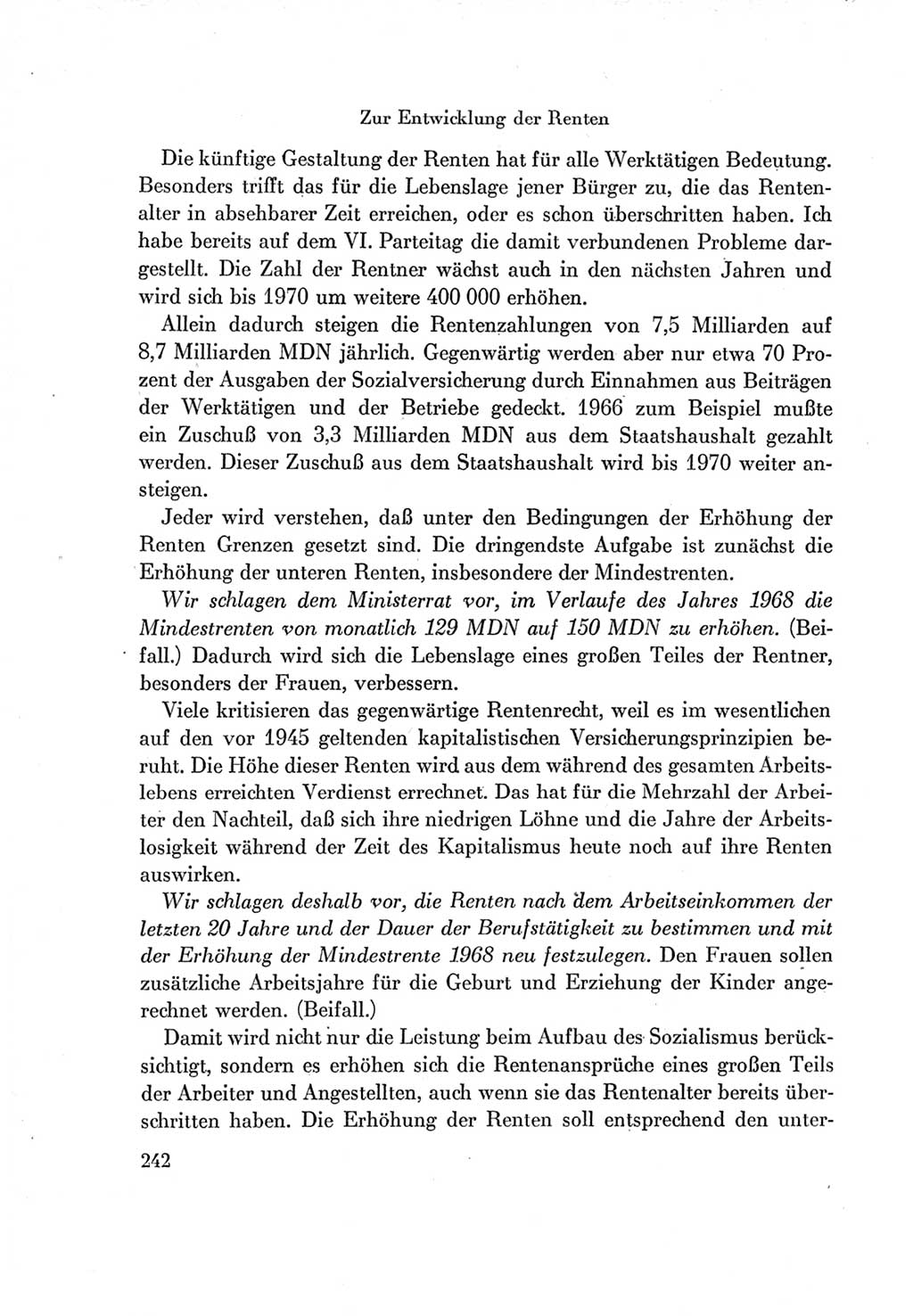 Protokoll der Verhandlungen des Ⅶ. Parteitages der Sozialistischen Einheitspartei Deutschlands (SED) [Deutsche Demokratische Republik (DDR)] 1967, Band Ⅰ, Seite 242 (Prot. Verh. Ⅶ. PT SED DDR 1967, Bd. Ⅰ, S. 242)